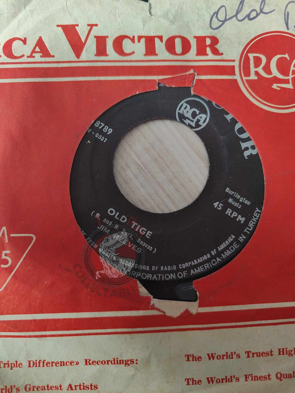 Jim Reeves – Distant Drums 7" Turkish Pressing Vinyl Turkey Edition