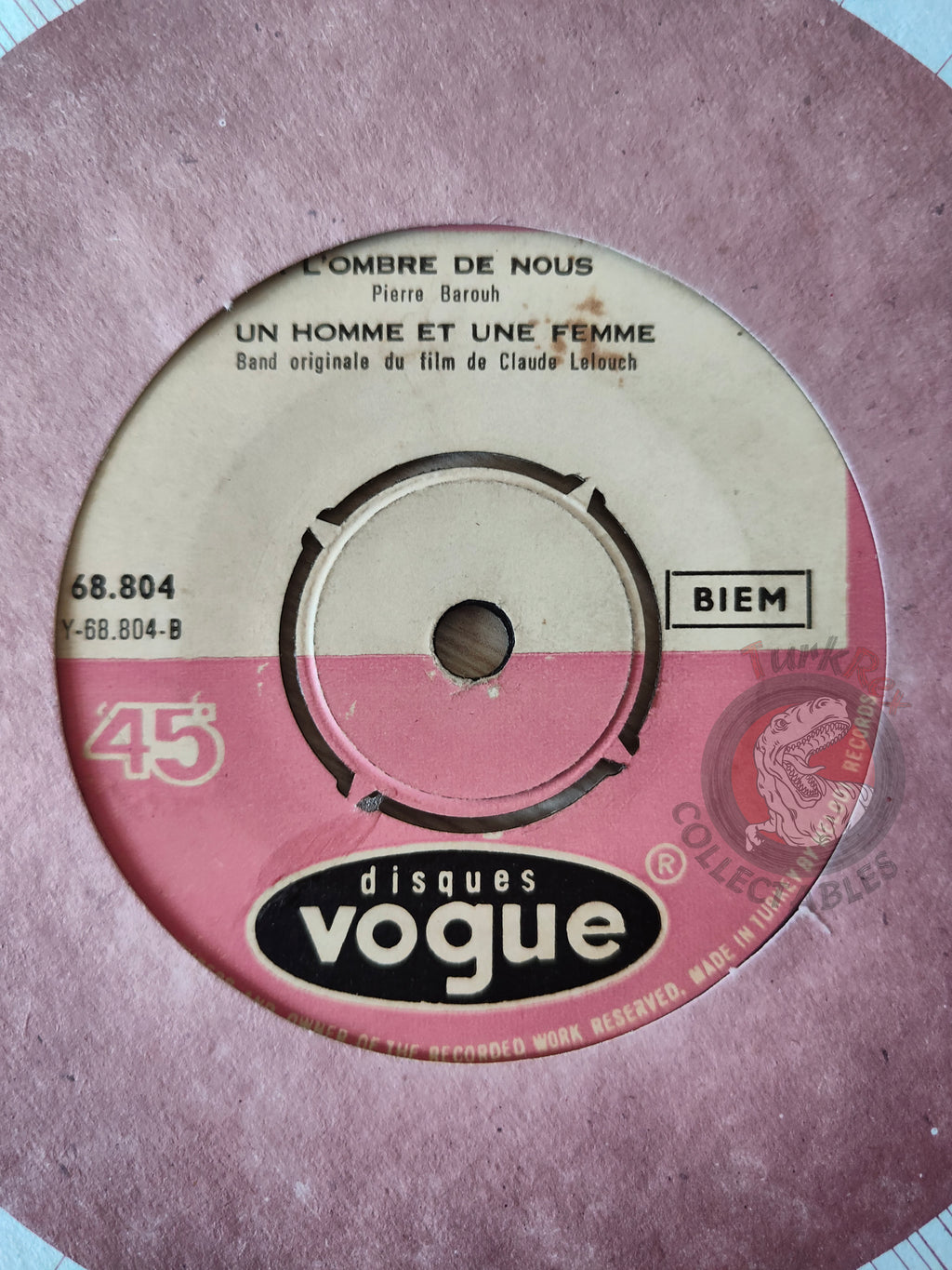 Nicole Croisille Et Pierre Barouh – Un Homme Et Une Femme 7" Turkish Pressing Vinyl Turkey Edition