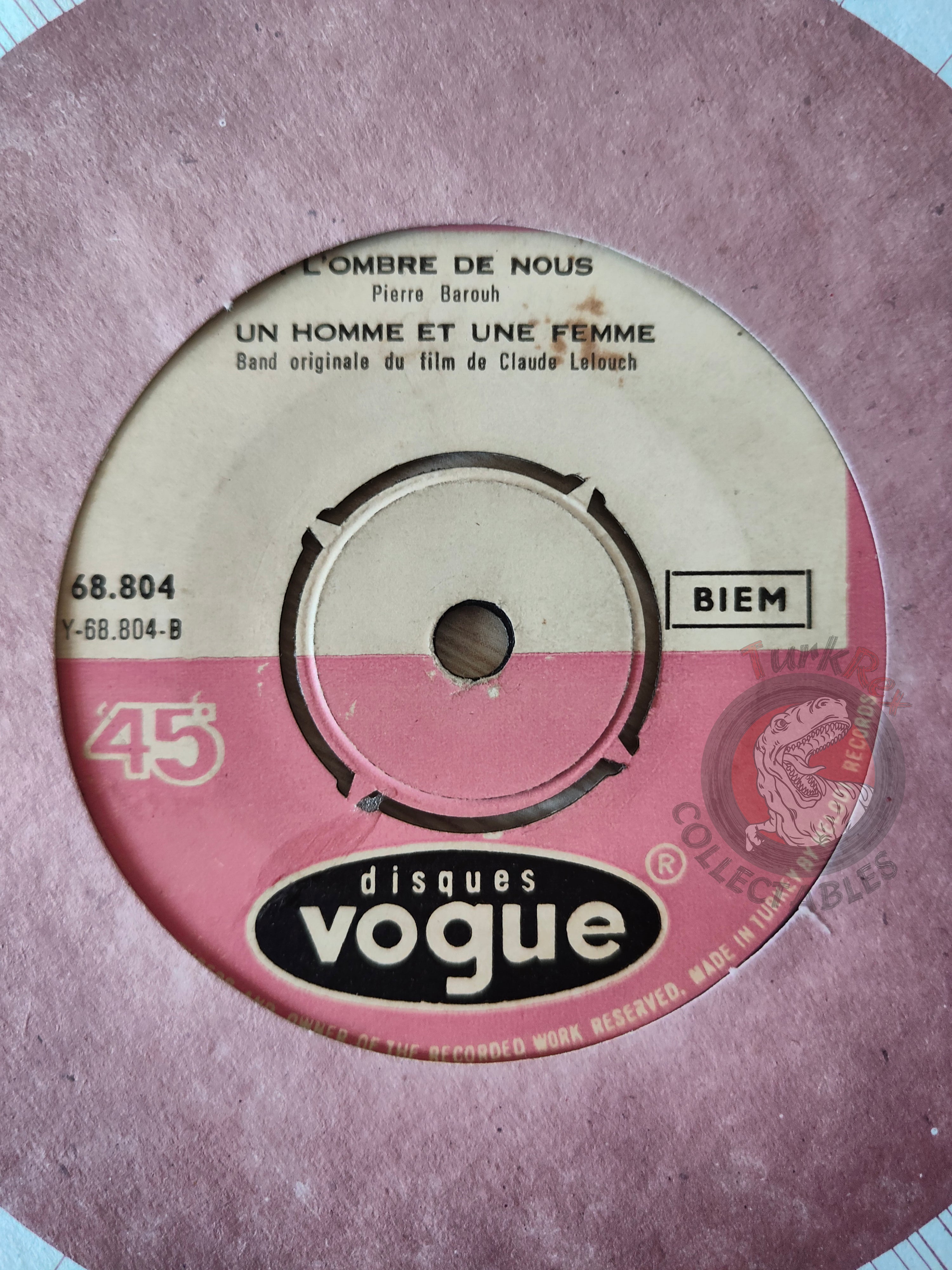 Nicole Croisille Et Pierre Barouh – Un Homme Et Une Femme 7" Turkish Pressing Vinyl Turkey Edition