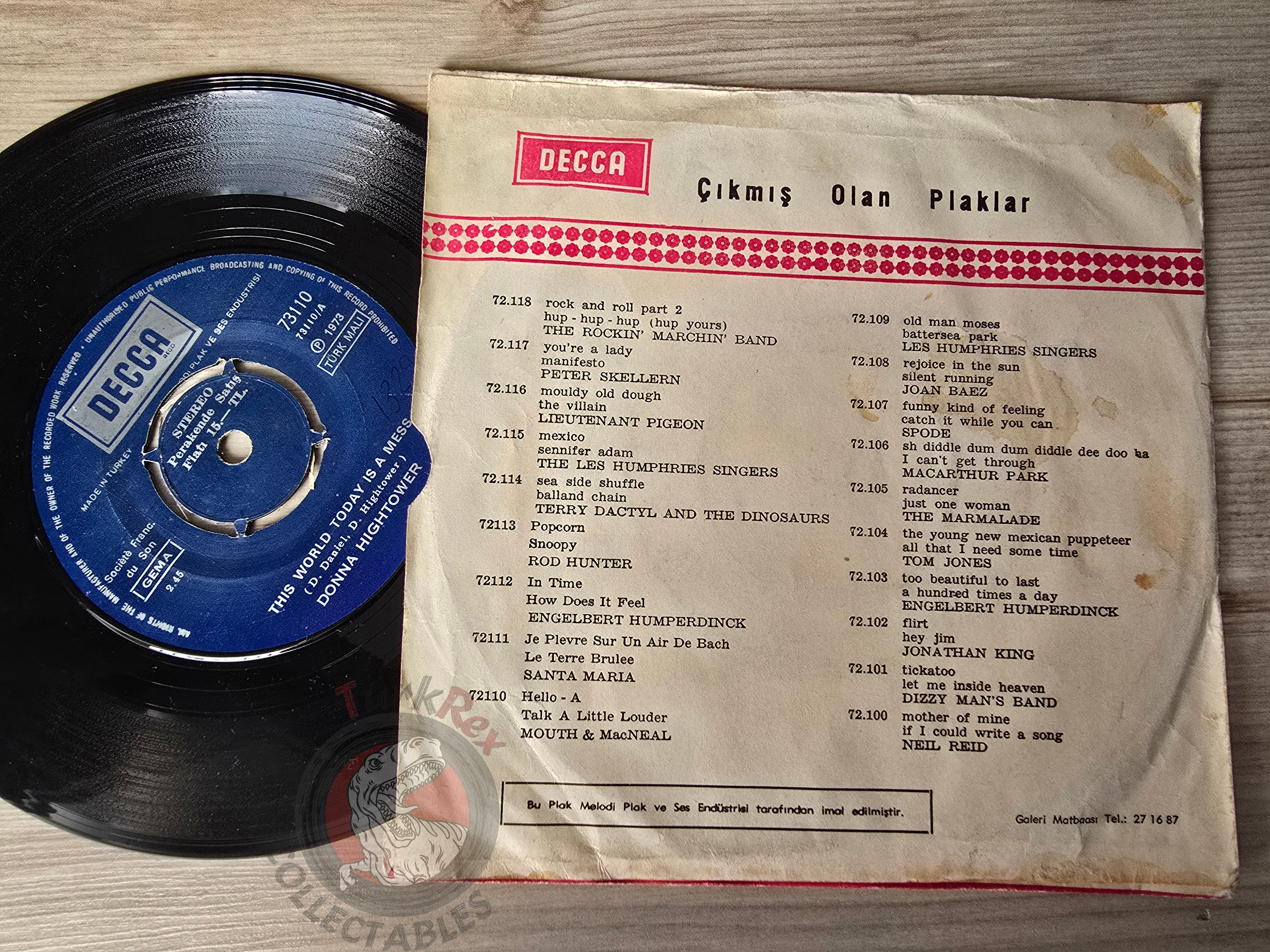 Donna Hightower – This World Today Is A Mess 7" Turkish Pressing Vinyl Turkey Edition