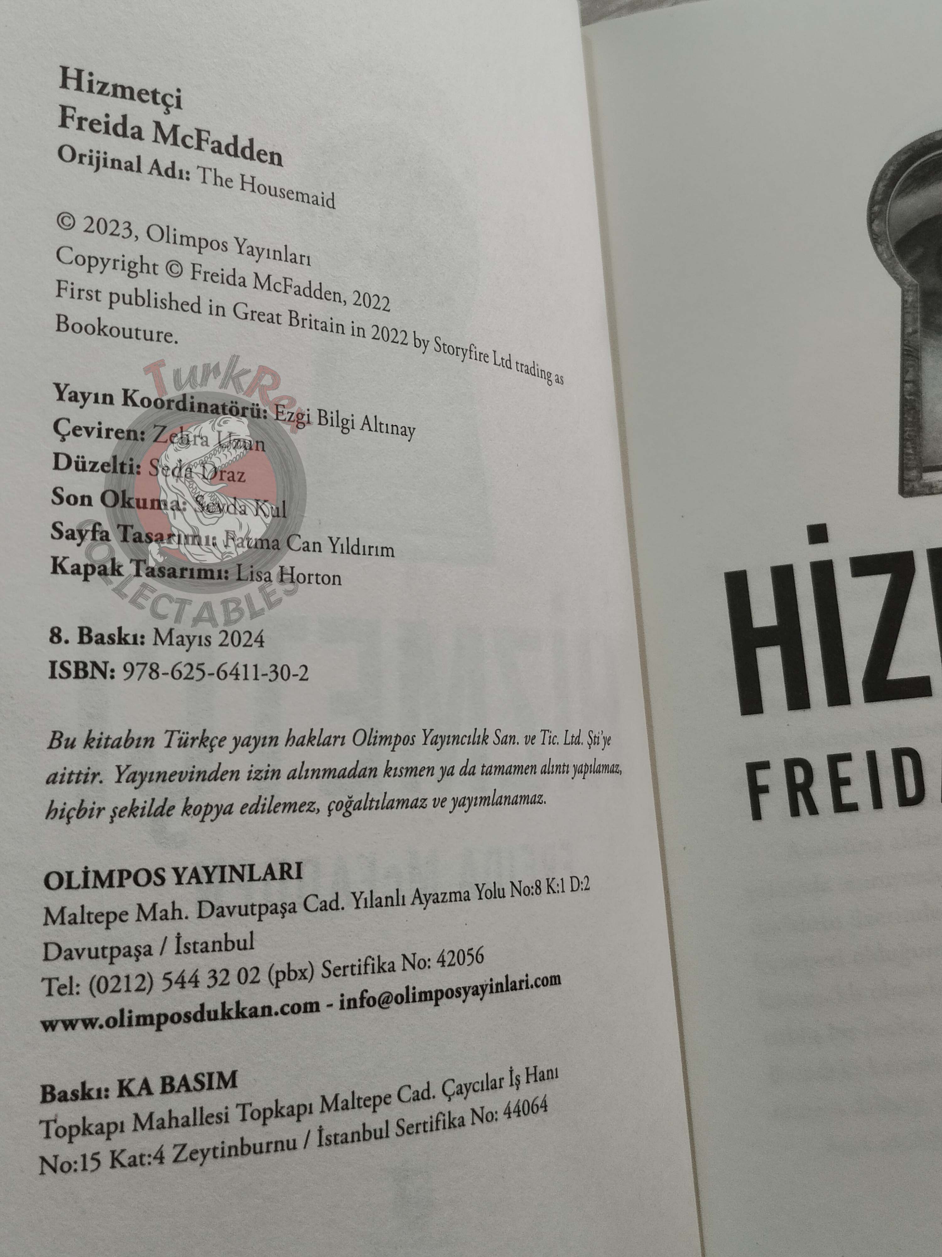 Freida McFadden – The Housemaid 2024 Turkish Book Turkey