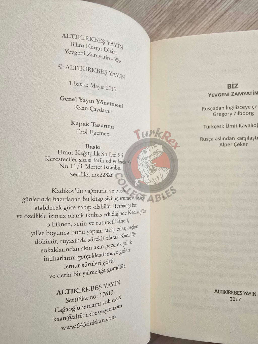 Yevgeni Zamyatin – We 2017 Turkish Book Turkey Mıy