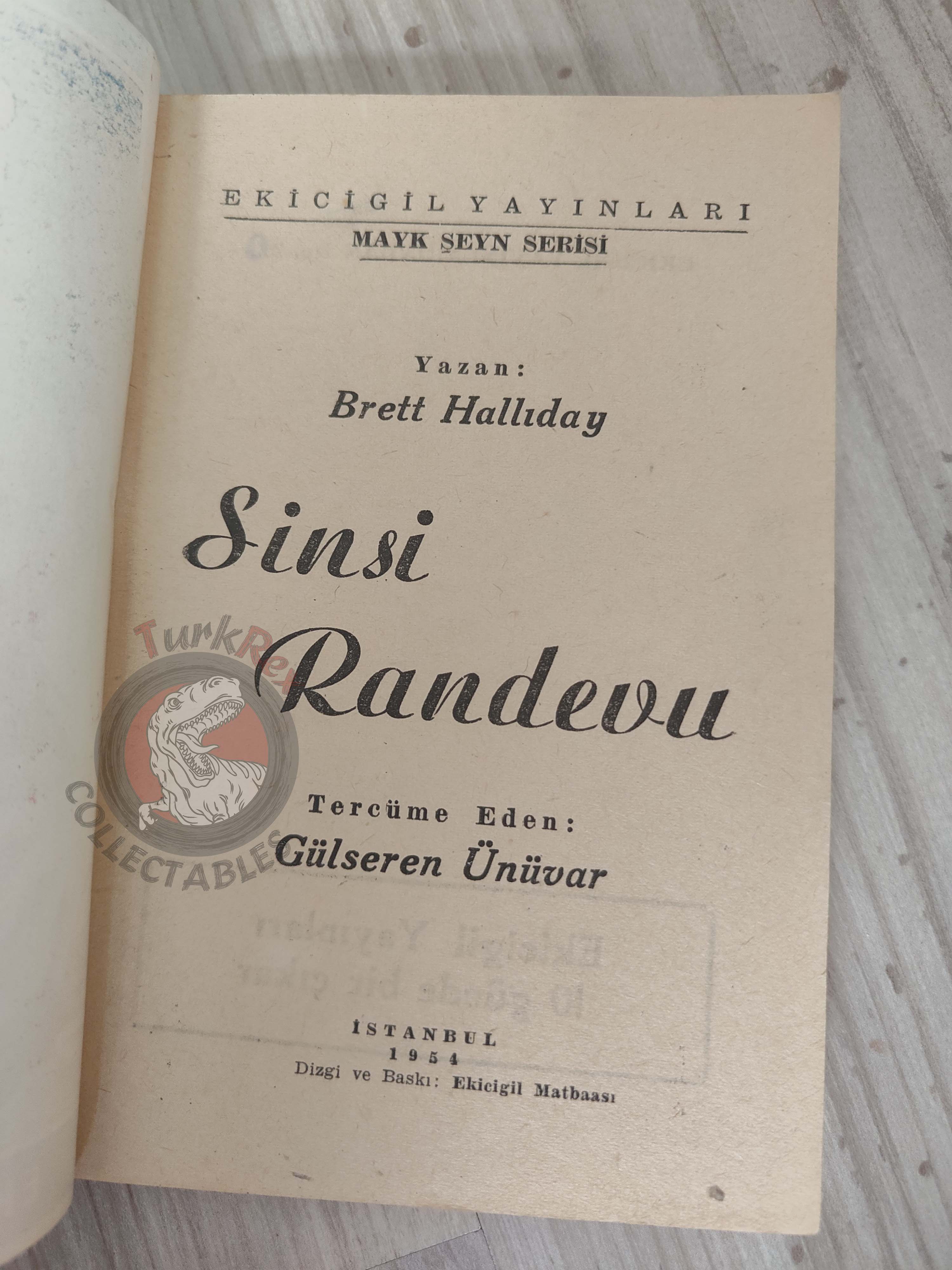 Brett Halliday – Tickets for Death 1954 Turkish Book Turkey Michael Shayne