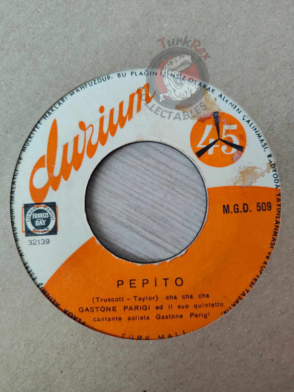Gastone Parigi Ed Il Suo Quintetto / Piero Bertani Quintet – Pepito 7" Turkish Pressing Vinyl Turkey Edition
