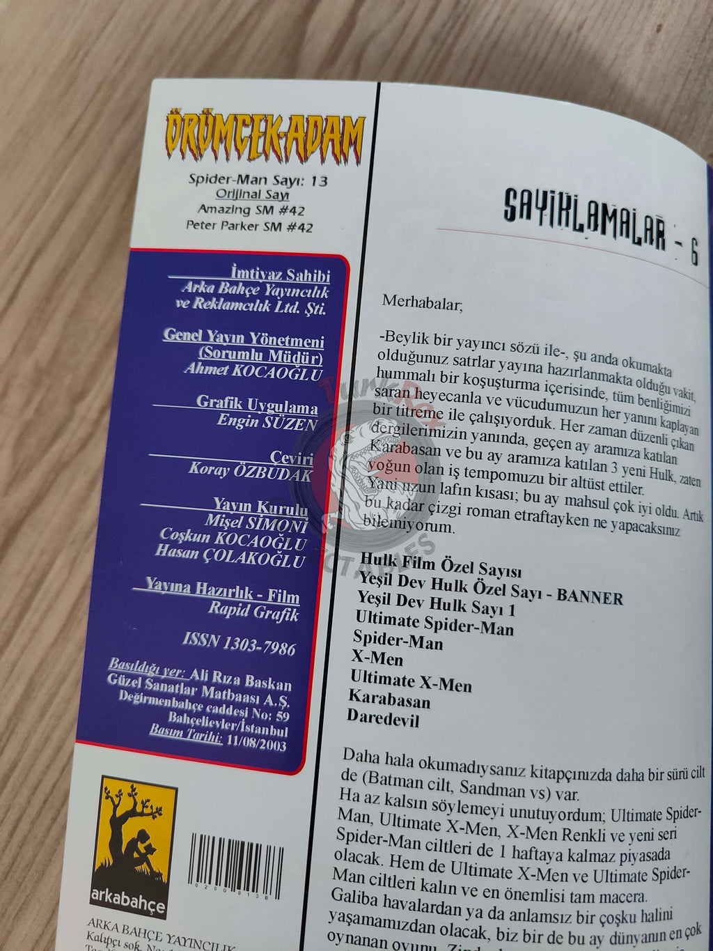 Spider-Man #13 2003 Turkish Comic Turkey The Amazing #42 Peter Parker #42