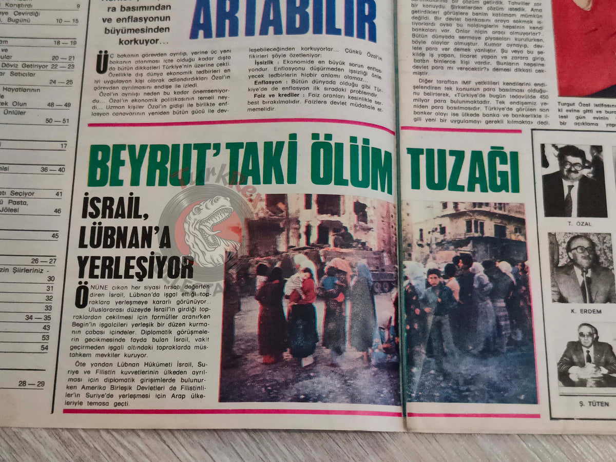 Hayat 1982 Death Trap in Beirut Turkish Mag Turkey King Fahd bin Abdulaziz Saudi Arabia Iran Iraq War Israel