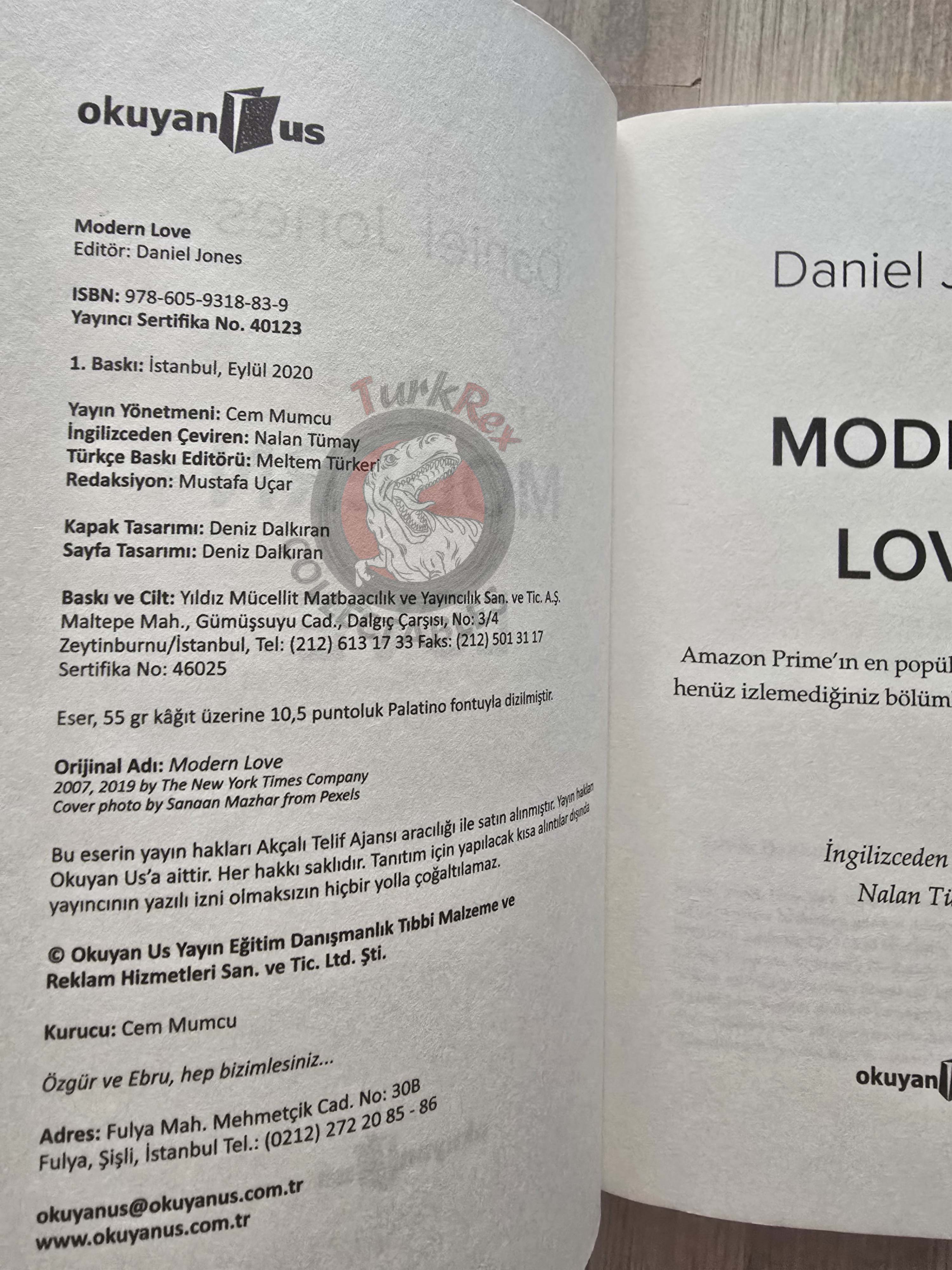 Daniel Jones – Modern Love  2020 1st Turkish Book Turkey