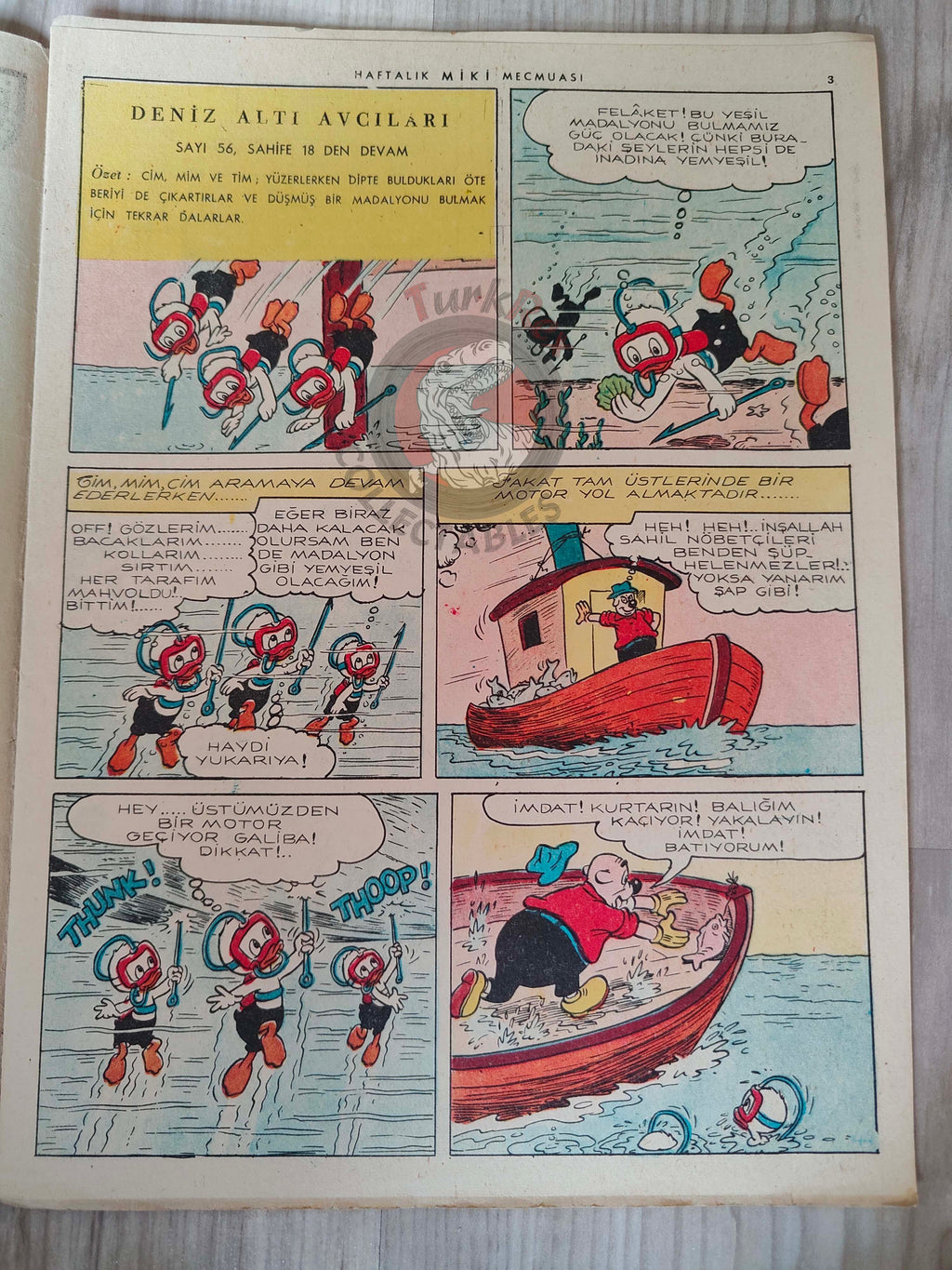 Mickey Mouse Mag #57 1963 Turkish Comic Turkey Walt Disney Donald Duck Goofy