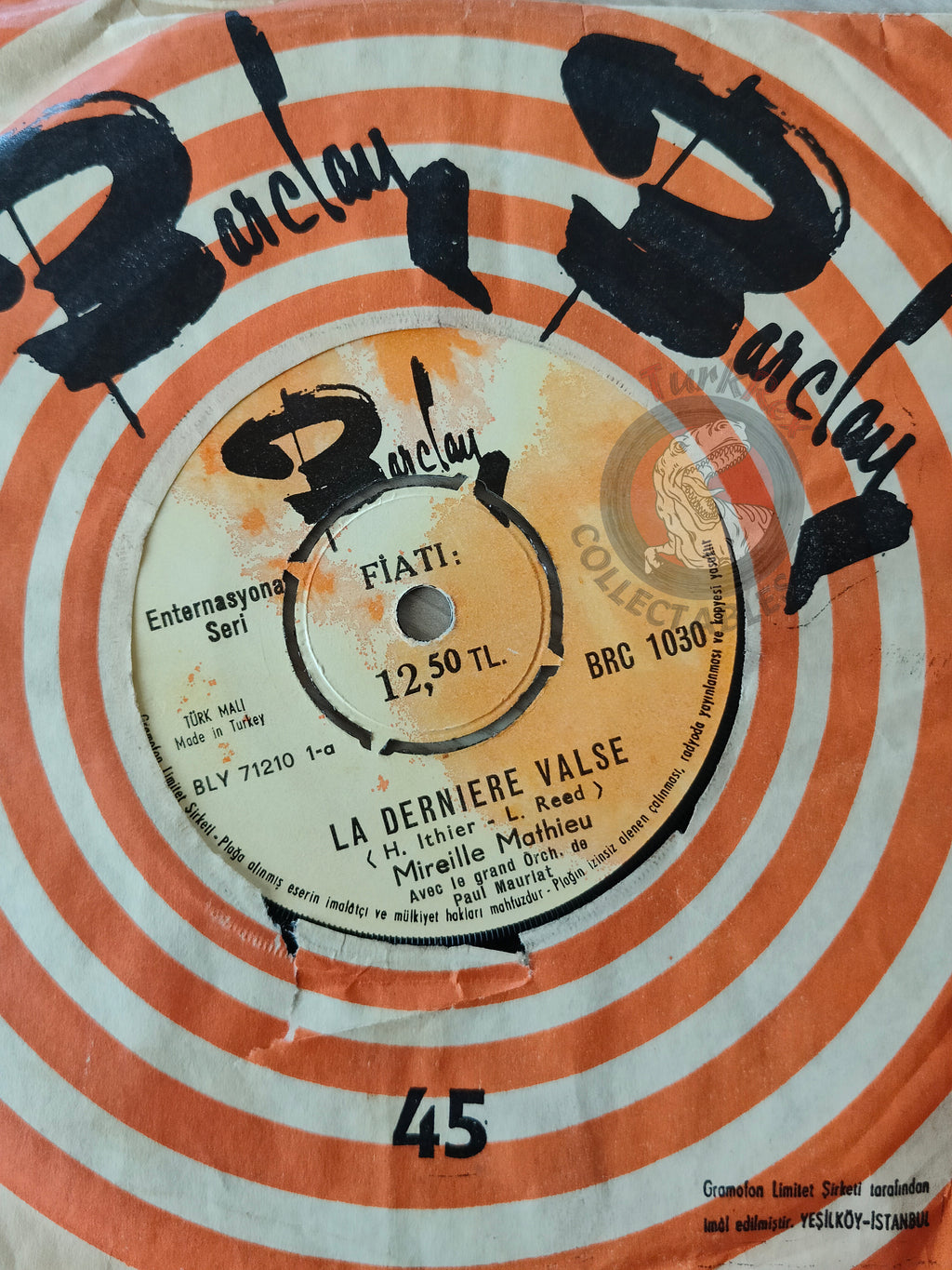 Mireille Mathieu – Un Monde Avec Toi 7" Turkish Pressing Vinyl Turkey Edition