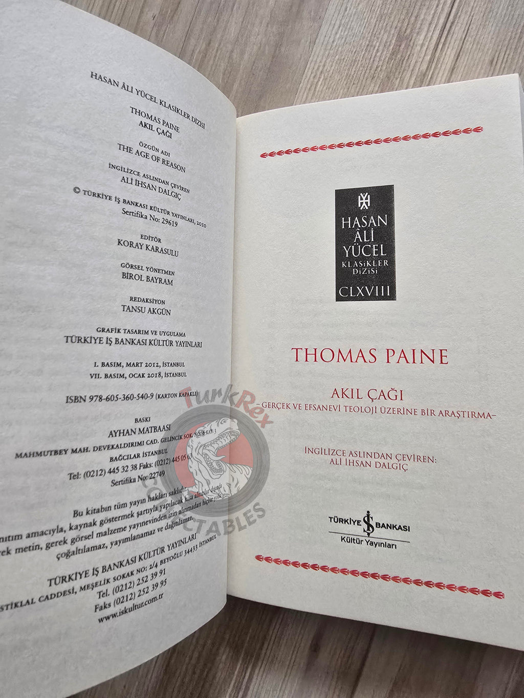 Thomas Paine – The Age of Reason 2018 Turkish Book Turkey