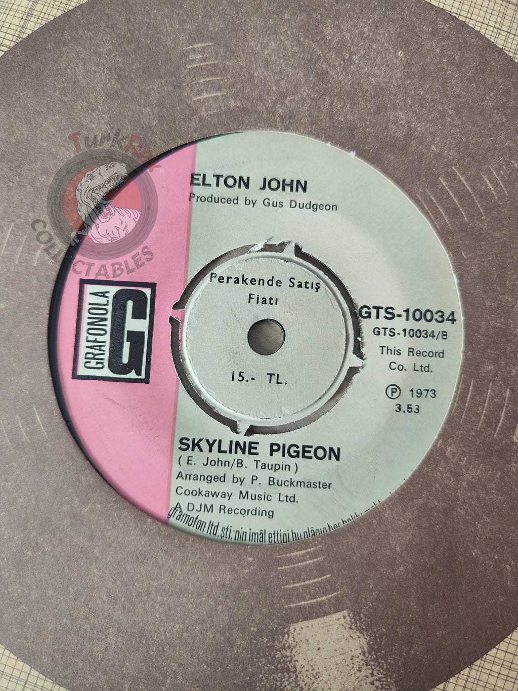 Elton John – Daniel 7" Turkish Pressing Vinyl Turkey Edition