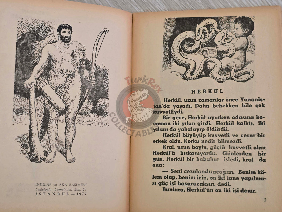 Hercules – Greek Tales 1977 Turkish Book Turkey Illustrated