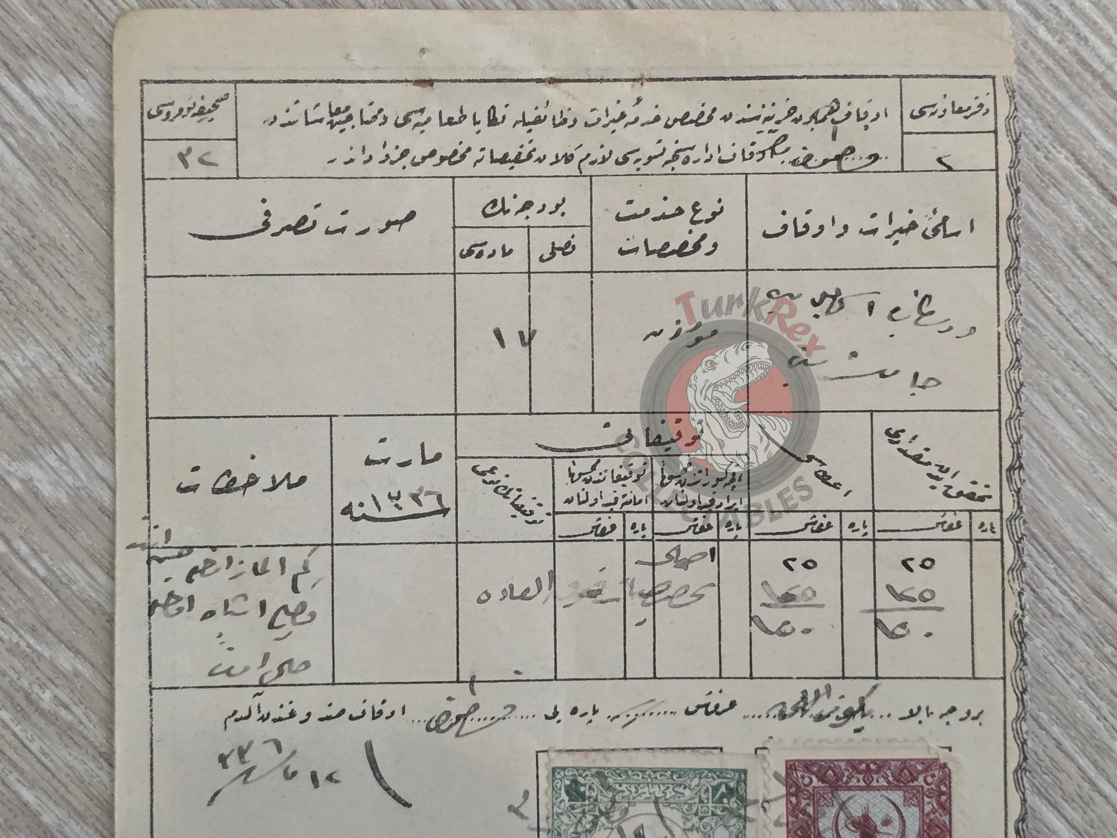 Ottoman 1920 Evkâf Treasury Payment Muezzin Devrekâni İsmâil Bey Mosque Kastamonu Hejaz Railway 2