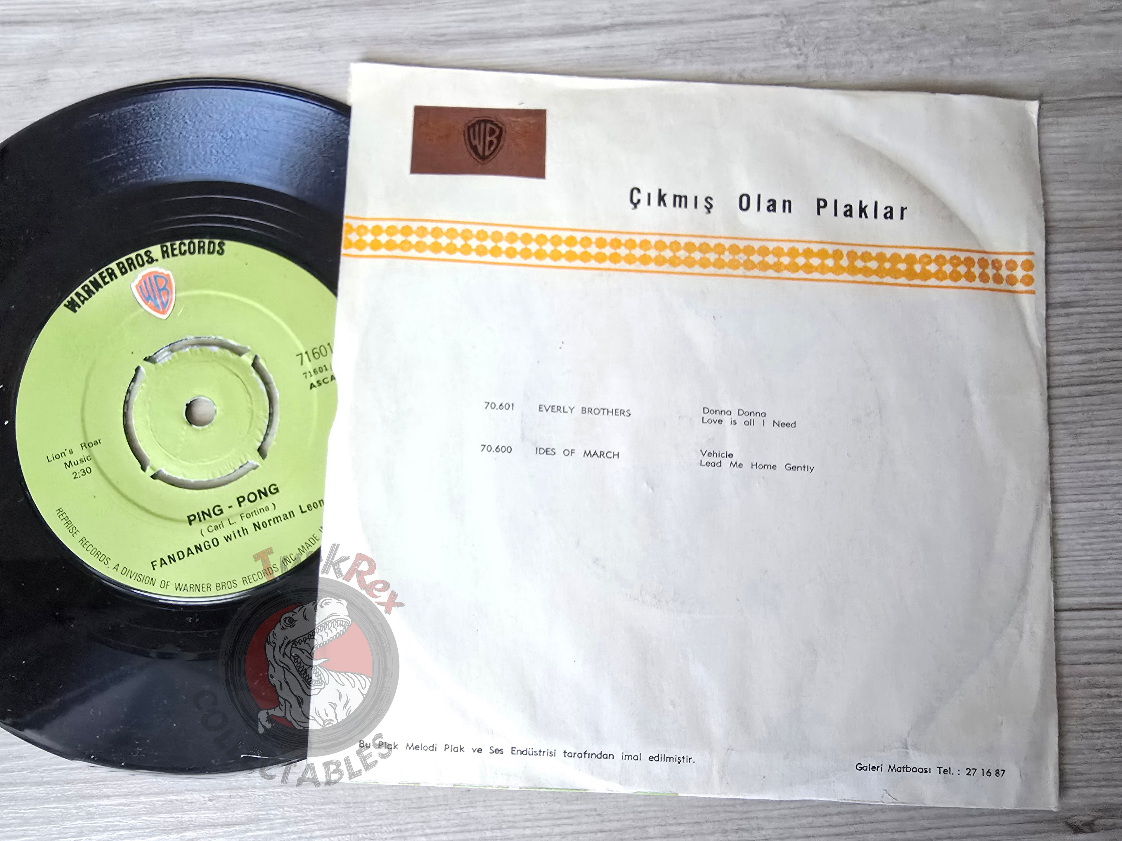 Fandango with Norman Leong – Ping-Pong 7" Turkish Pressing Vinyl Turkey Edition