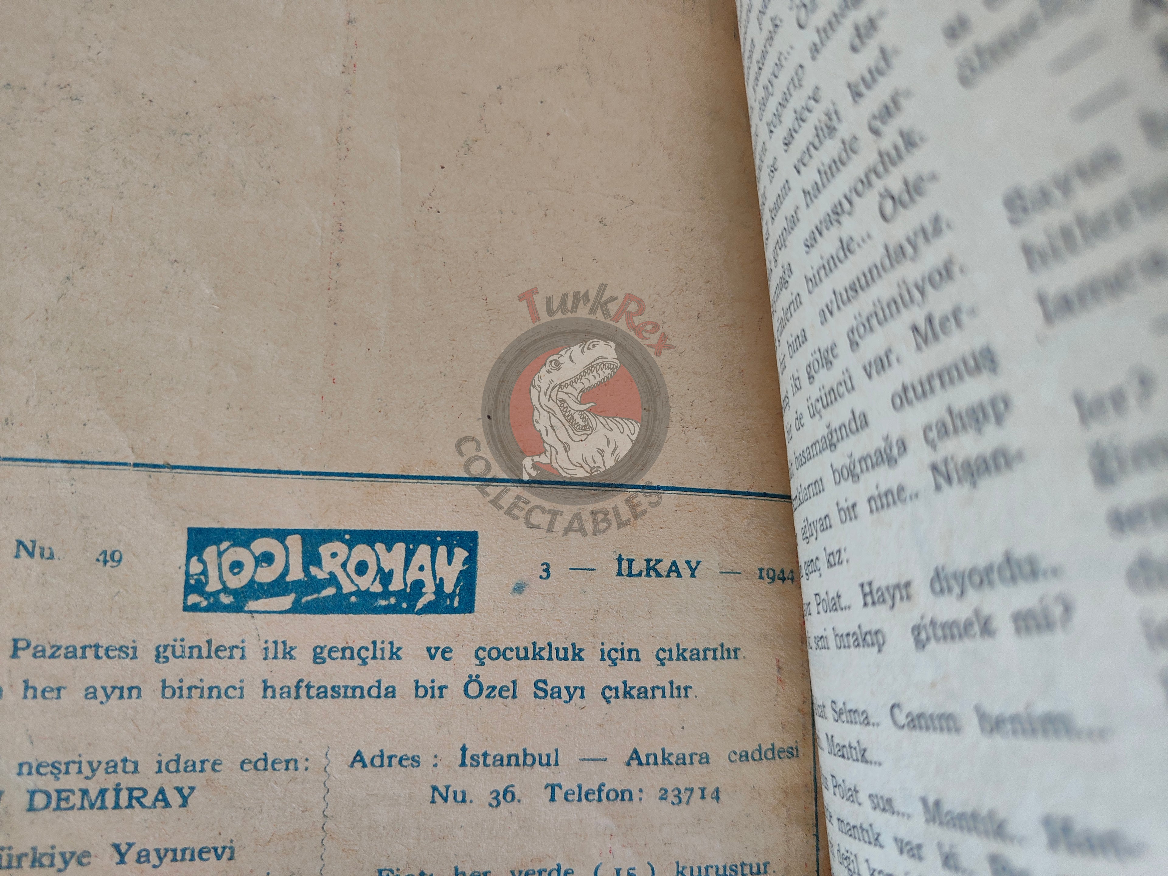 1001 Roman 1944 Tim Tyler’s Luck Turkish Comic Mag Turkey