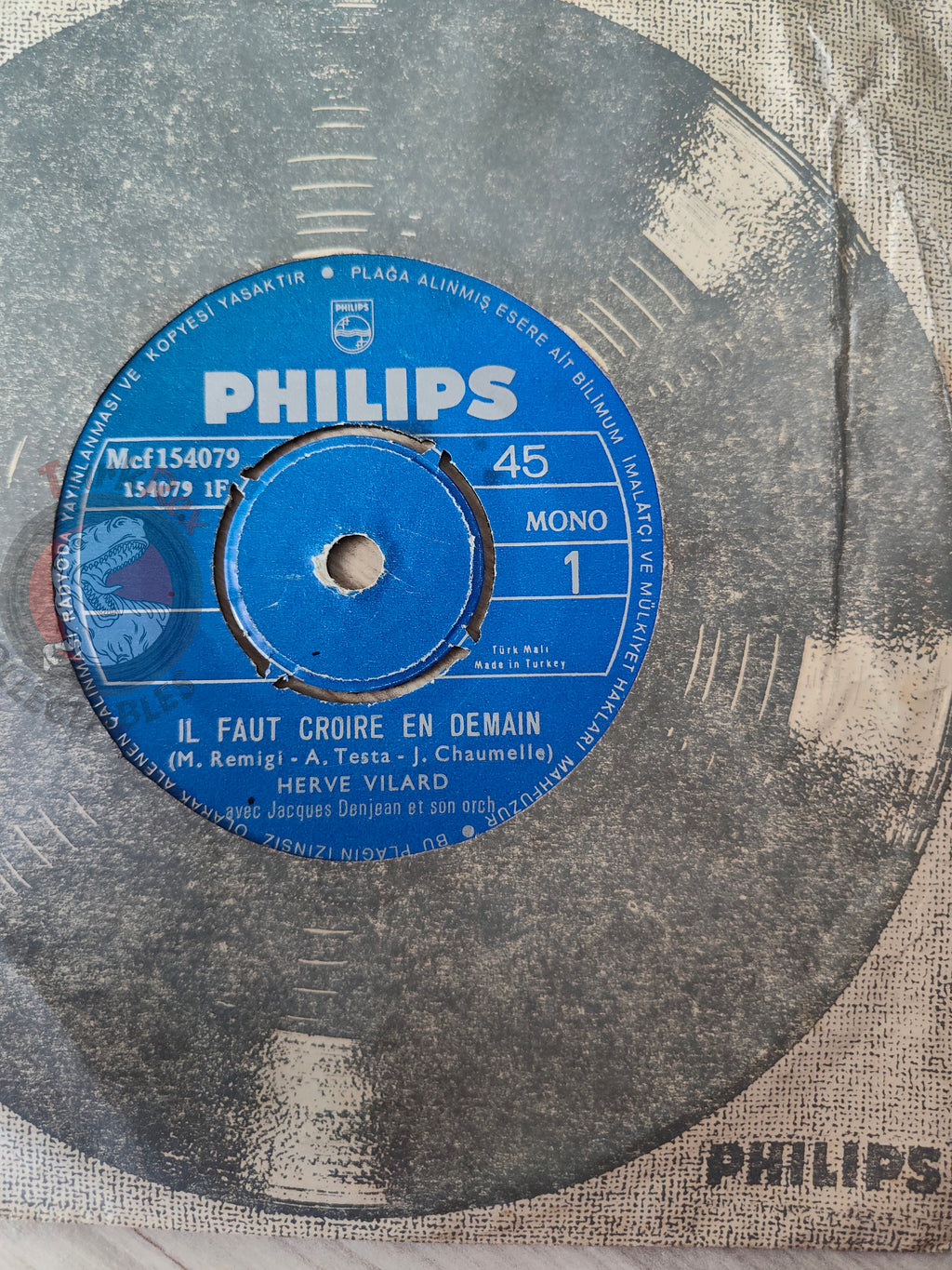 Hervé Vilard – Il Faut Croire En Demain 7" Turkish Pressing Vinyl Turkey Edition