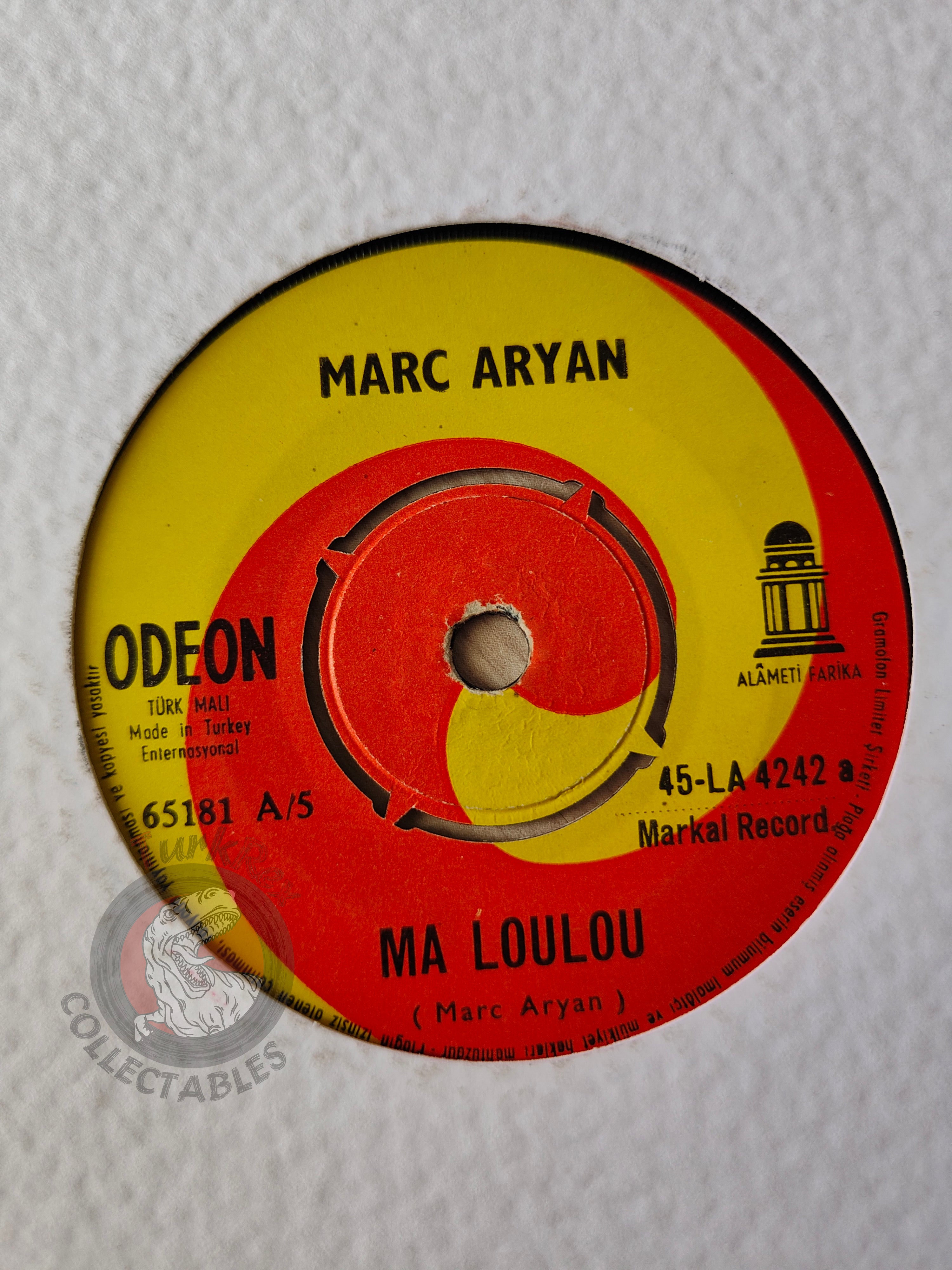 Marc Aryan – Ma Loulou / Un Jour 7" Turkish Pressing Vinyl Turkey Edition