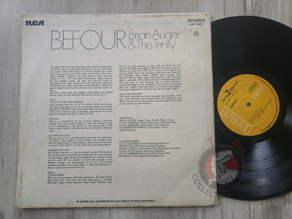 Brian Auger & The Trinity – Befour Turkish Pressing Vinyl Turkey Edition