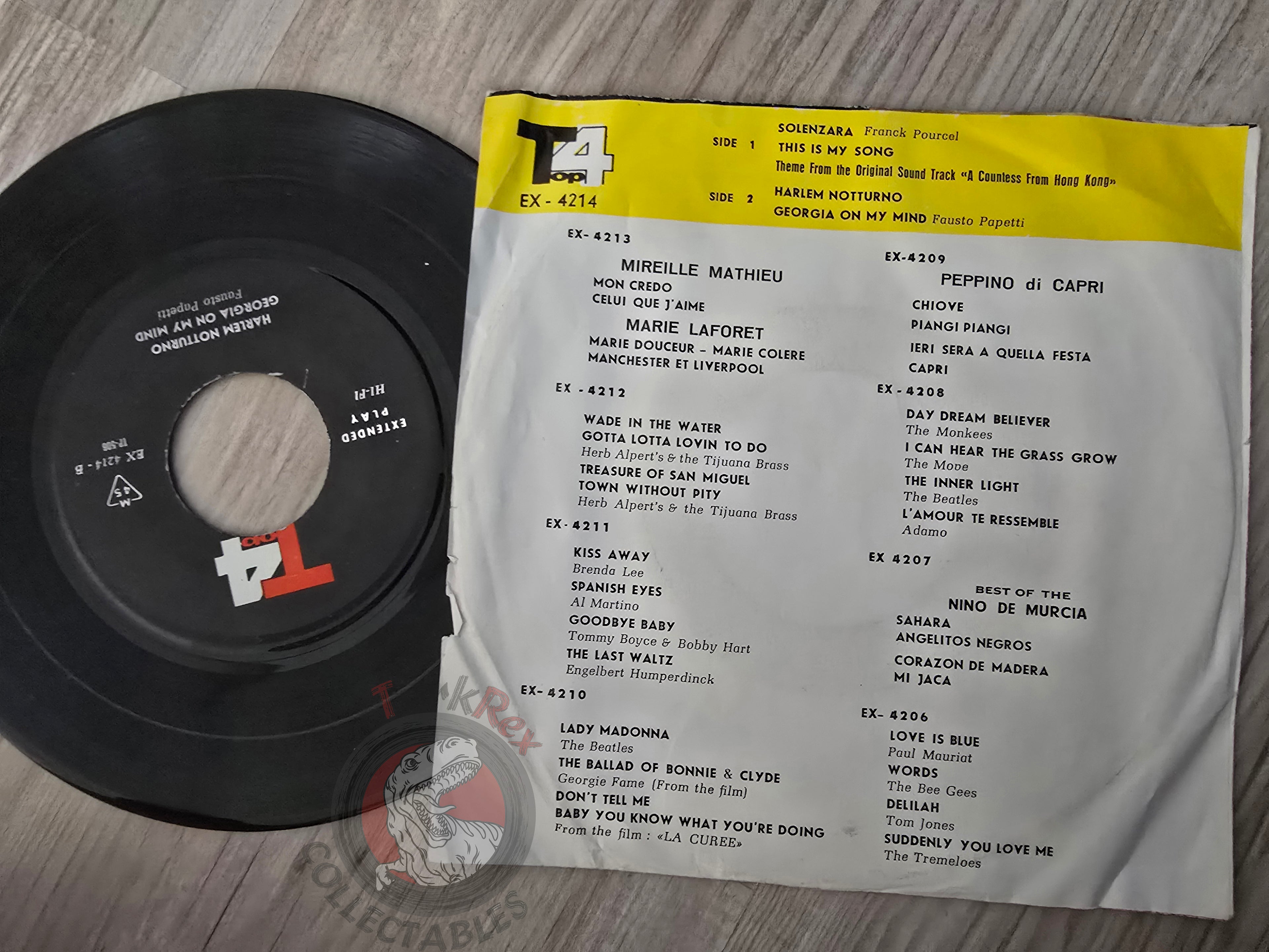 Fausto Papetti / Franck Pourcel / Charlie Chaplin  7" Iran Pressing Vinyl Iranian Edition