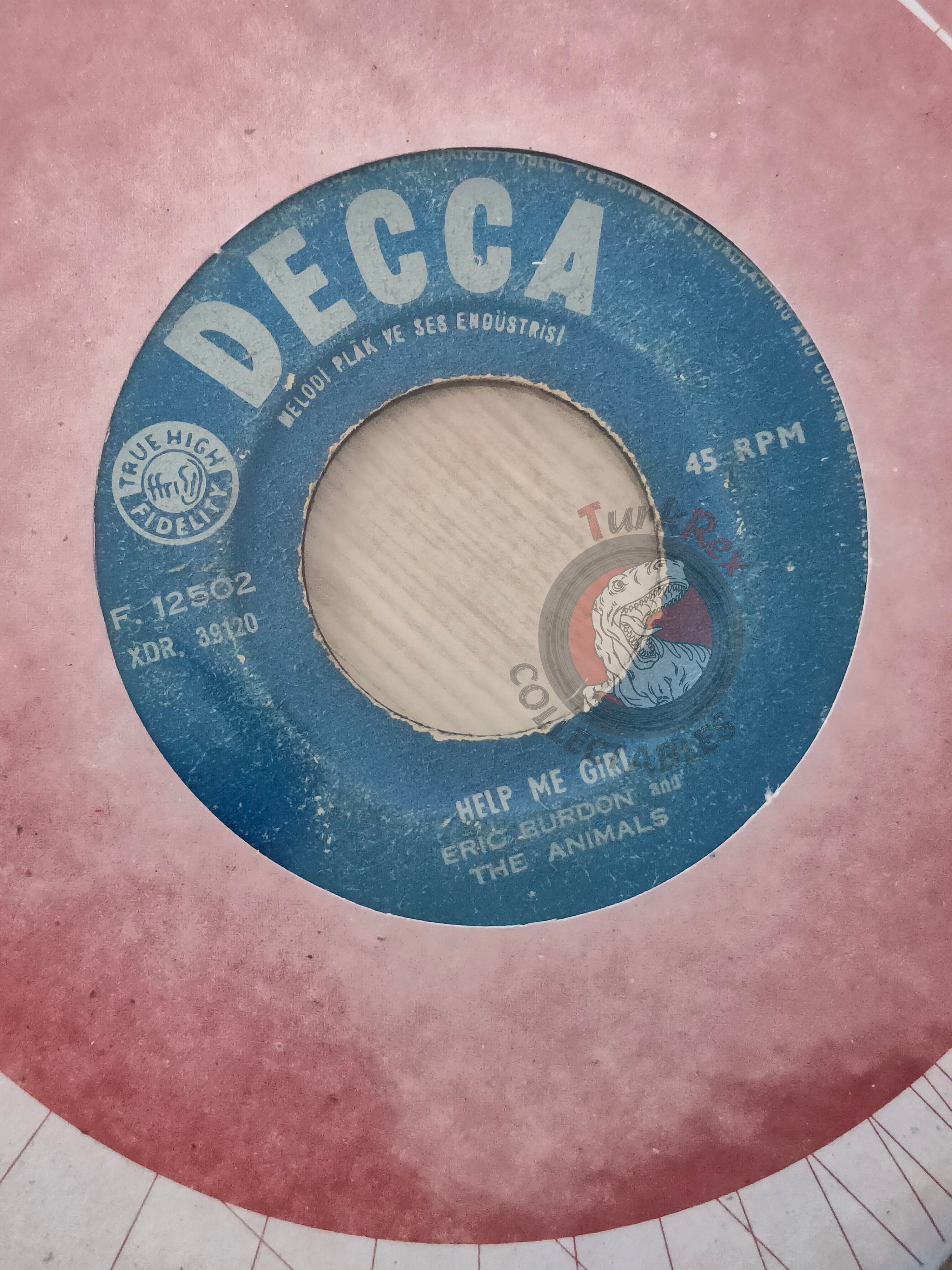 Eric Burdon & The Animals – See See Rider 7" Turkish Pressing Vinyl Turkey Edition