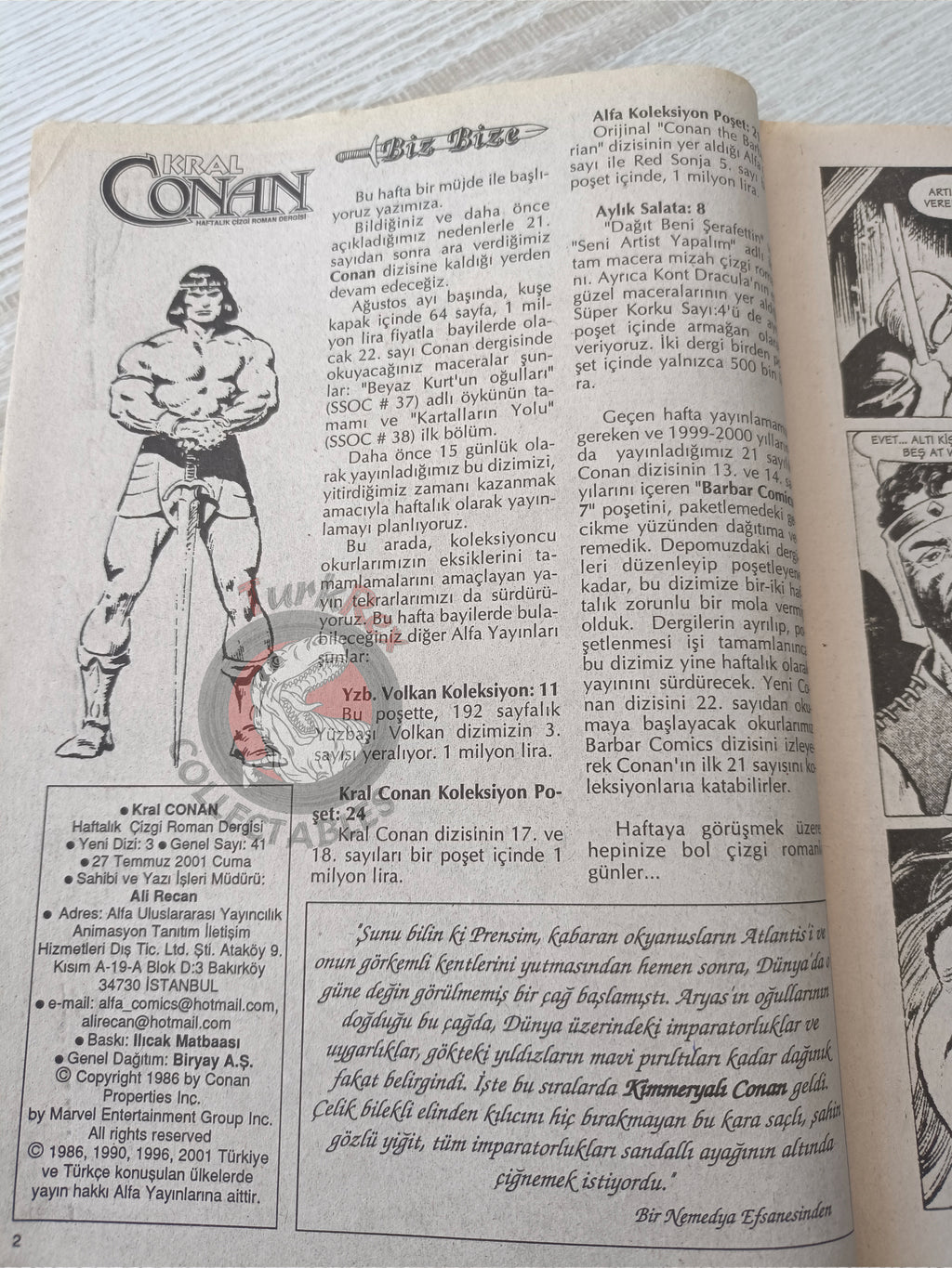 Conan The King #3 2001 Turkish Comic Turkey #34 #35