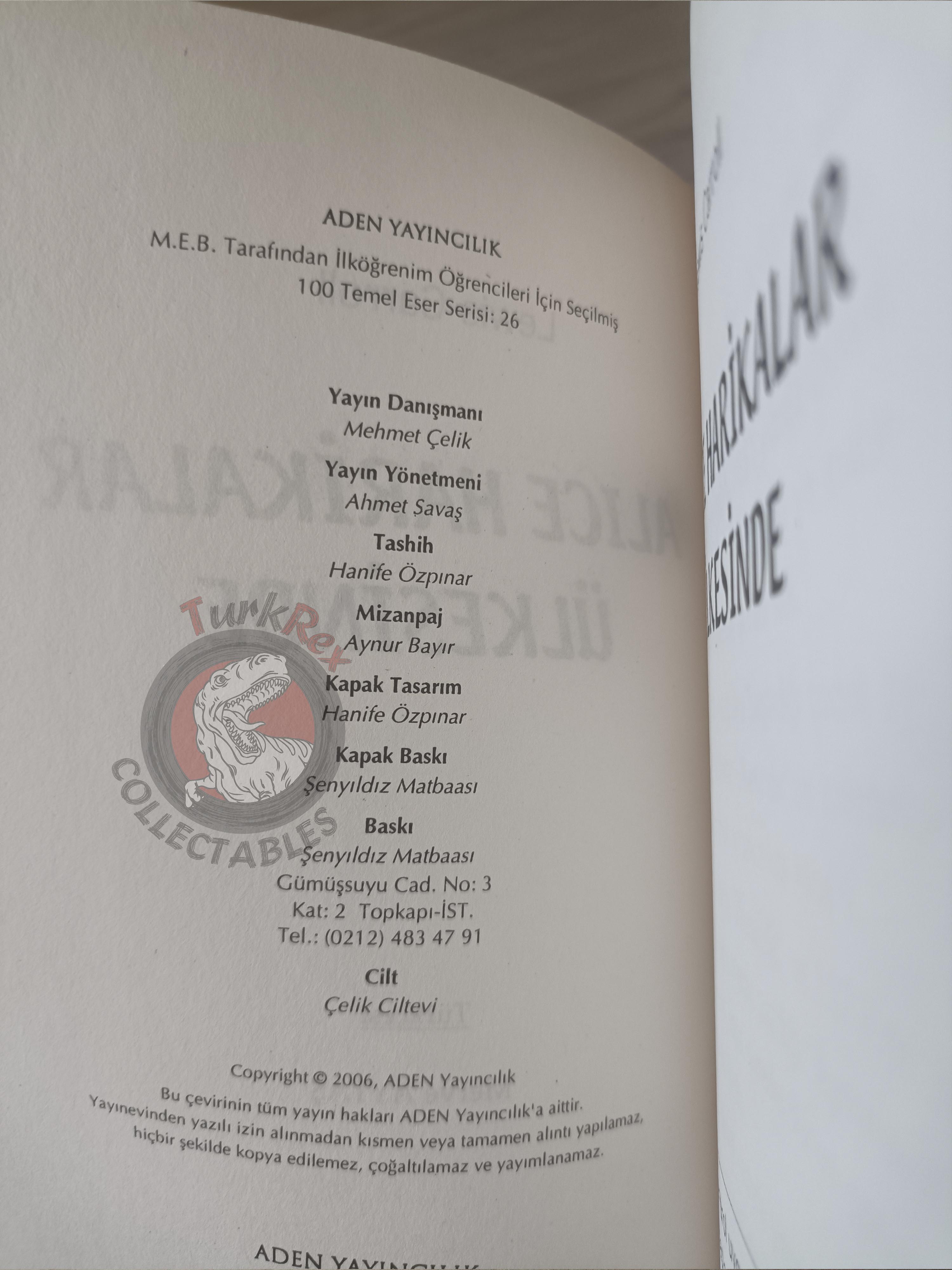 Lewis Carroll – Alice in Wonderland 2006 Turkish Book Turkey