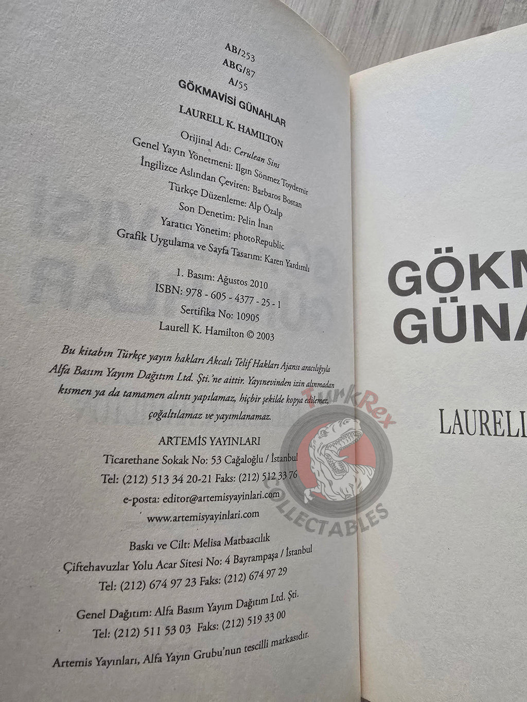 Laurell K. Hamilton – Cerulean Sins 2010 1st Turkish Book Turkey Anita Blake: Vampire Hunter