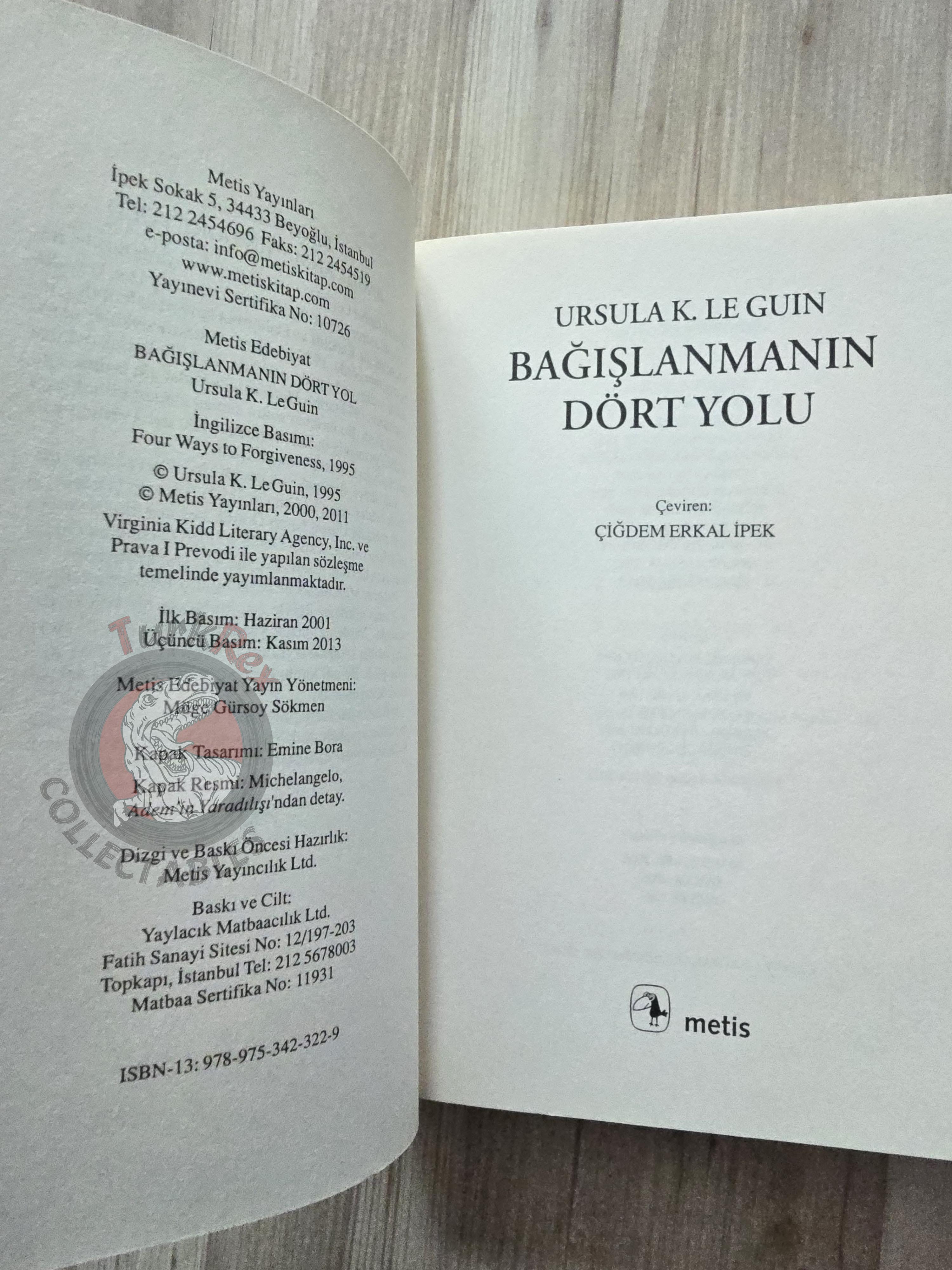 Ursula K. Le Guin – Four Ways to Forgiveness 2013 Turkish Book Turkey