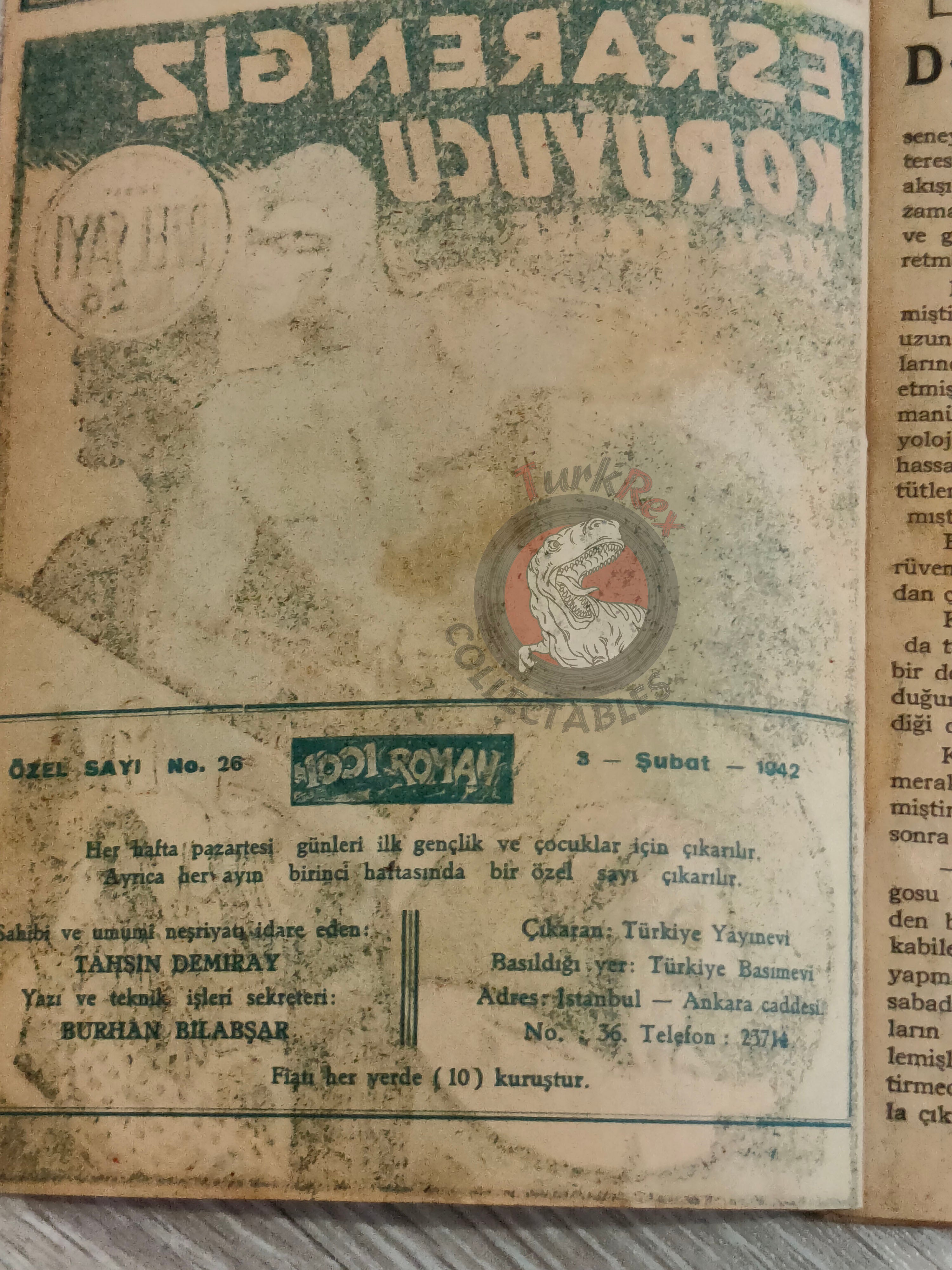 The Phantom 1944 Mysterious Protector Turkish Comic Turkey