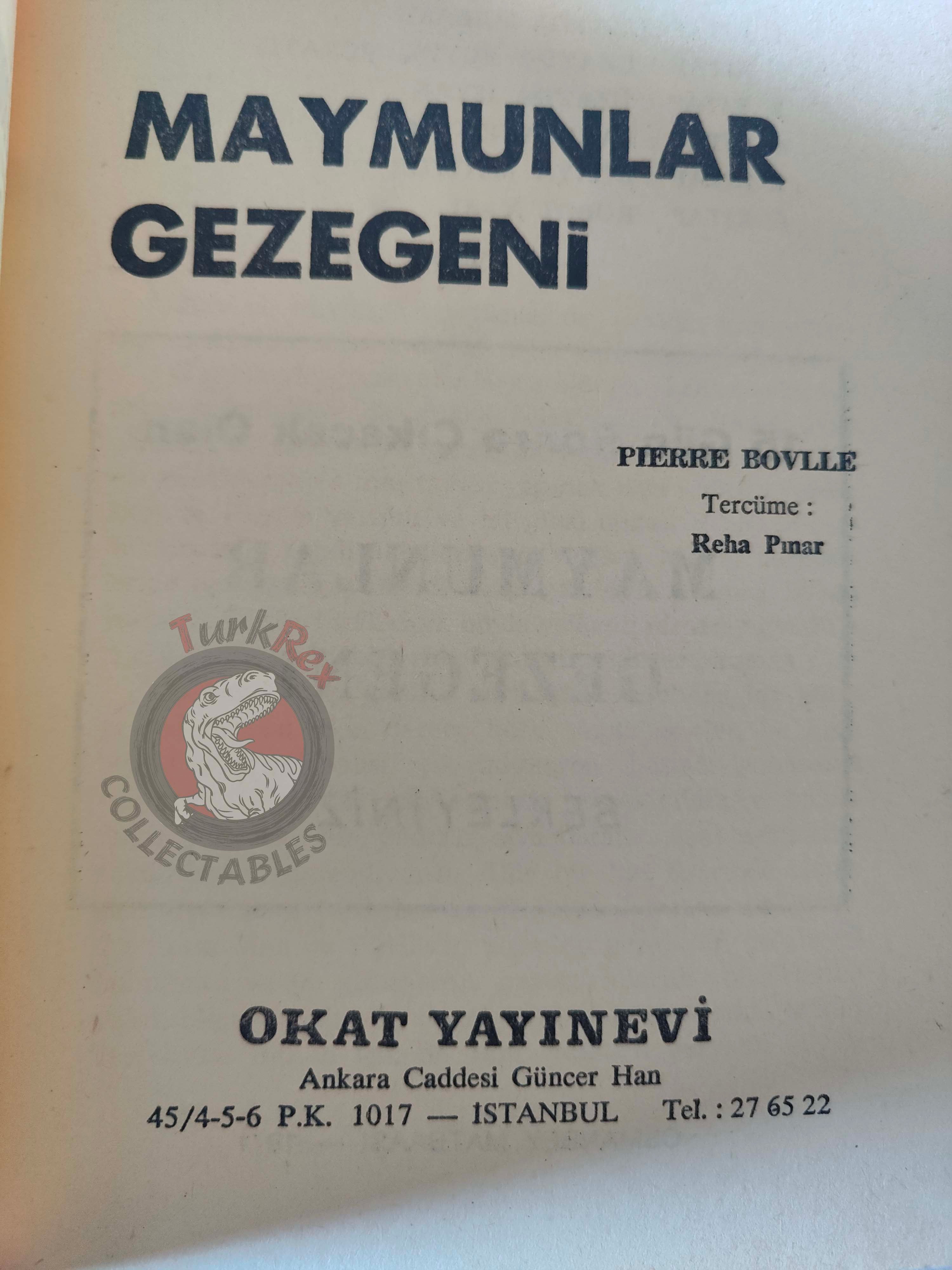 Pierre Boulle – Planet of the Apes 1971 1st Turkish Book Turkey