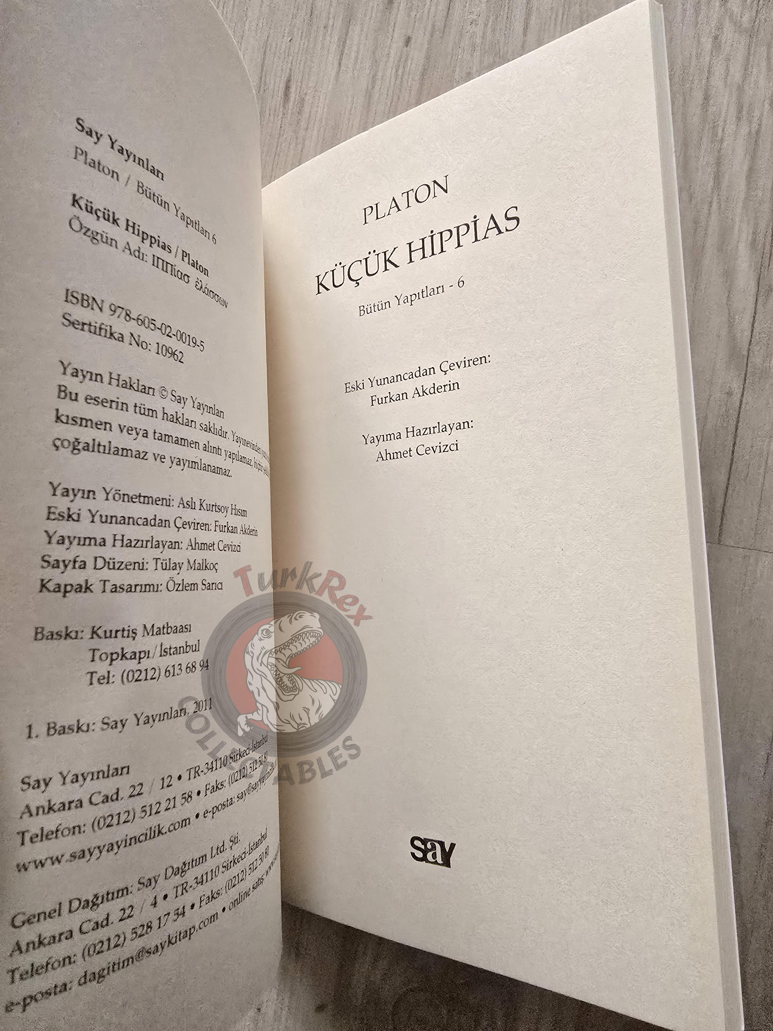 Plato –  Lesser Hippias 2011 Turkish Book Turkey