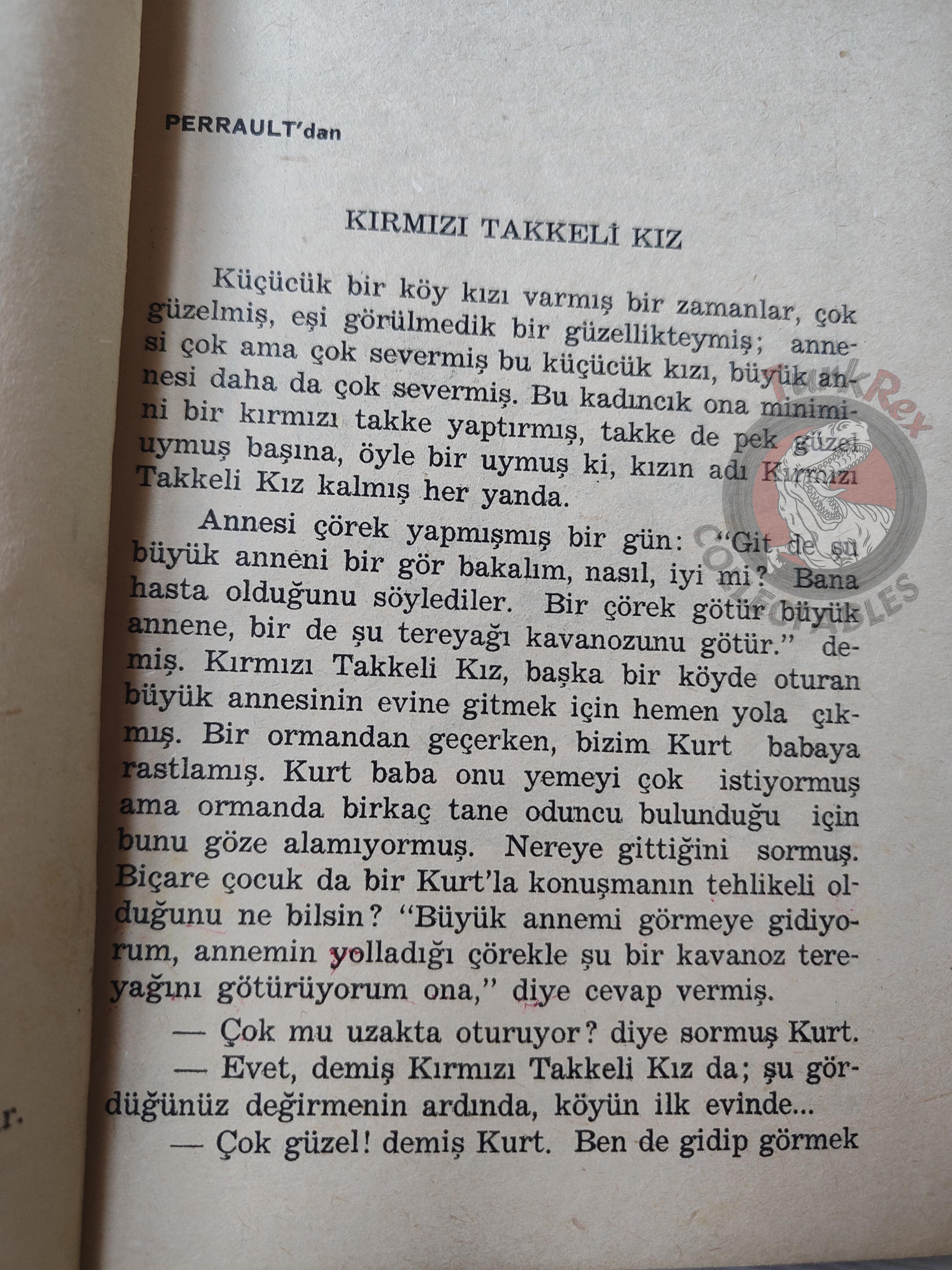 Little Red Riding Hood  – Charles Perrault 1966 Turkish Book Turkey Illustrated Grimm Brothers