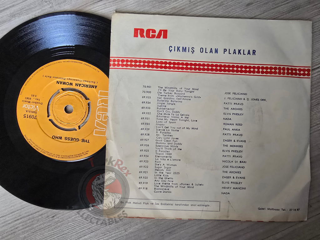 The Guess Who – American Woman 7" Turkish Pressing Vinyl Turkey Edition