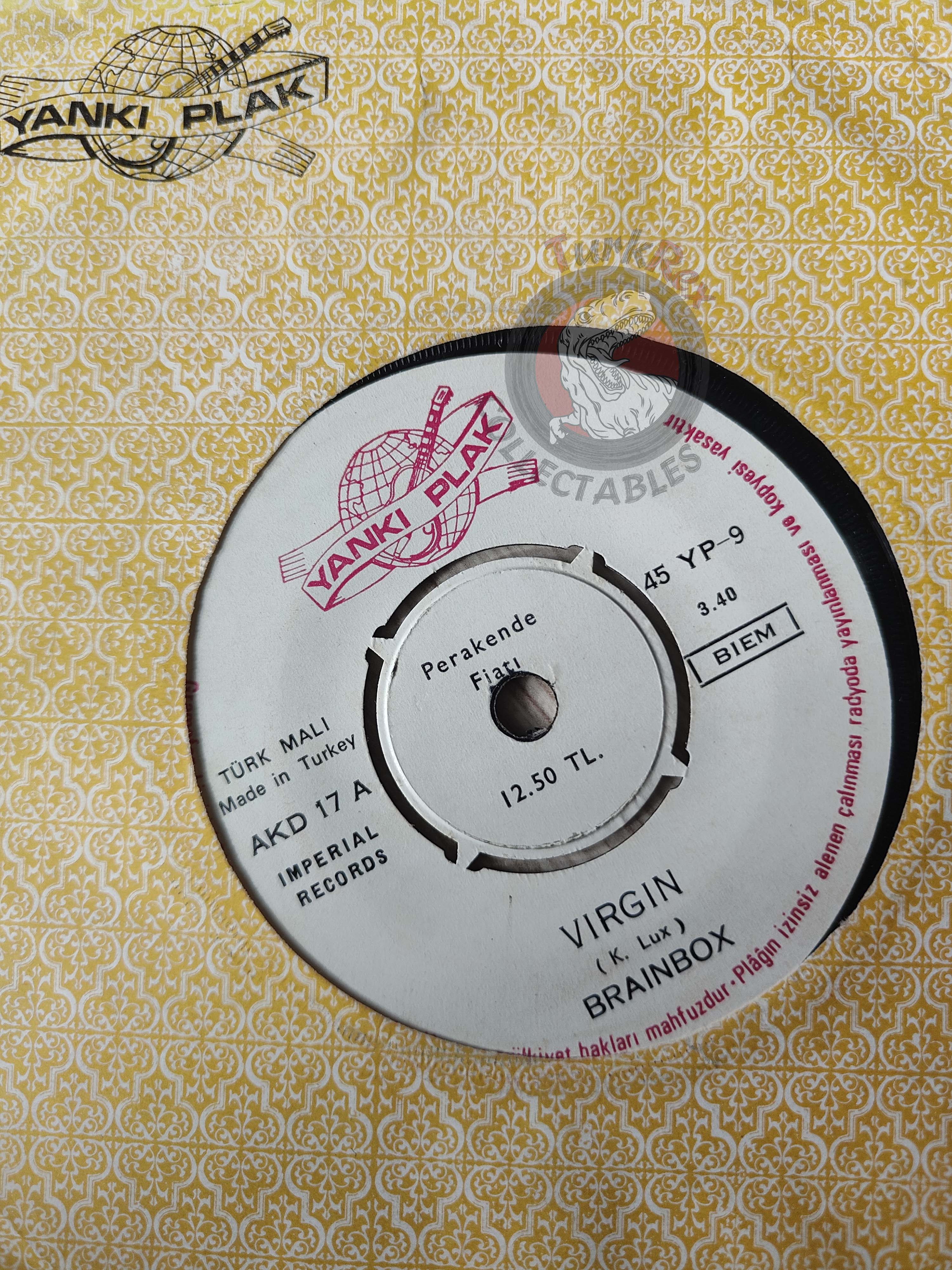 Brainbox – Virgin / Mobilae 7"  Turkish Pressing Vinyl Turkey Edition
