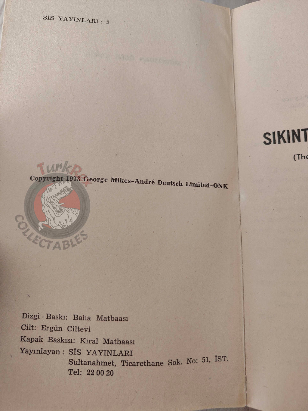 George Mikes – The Spy Who Died of Boredom 1976 1st Turkish Book Turkey