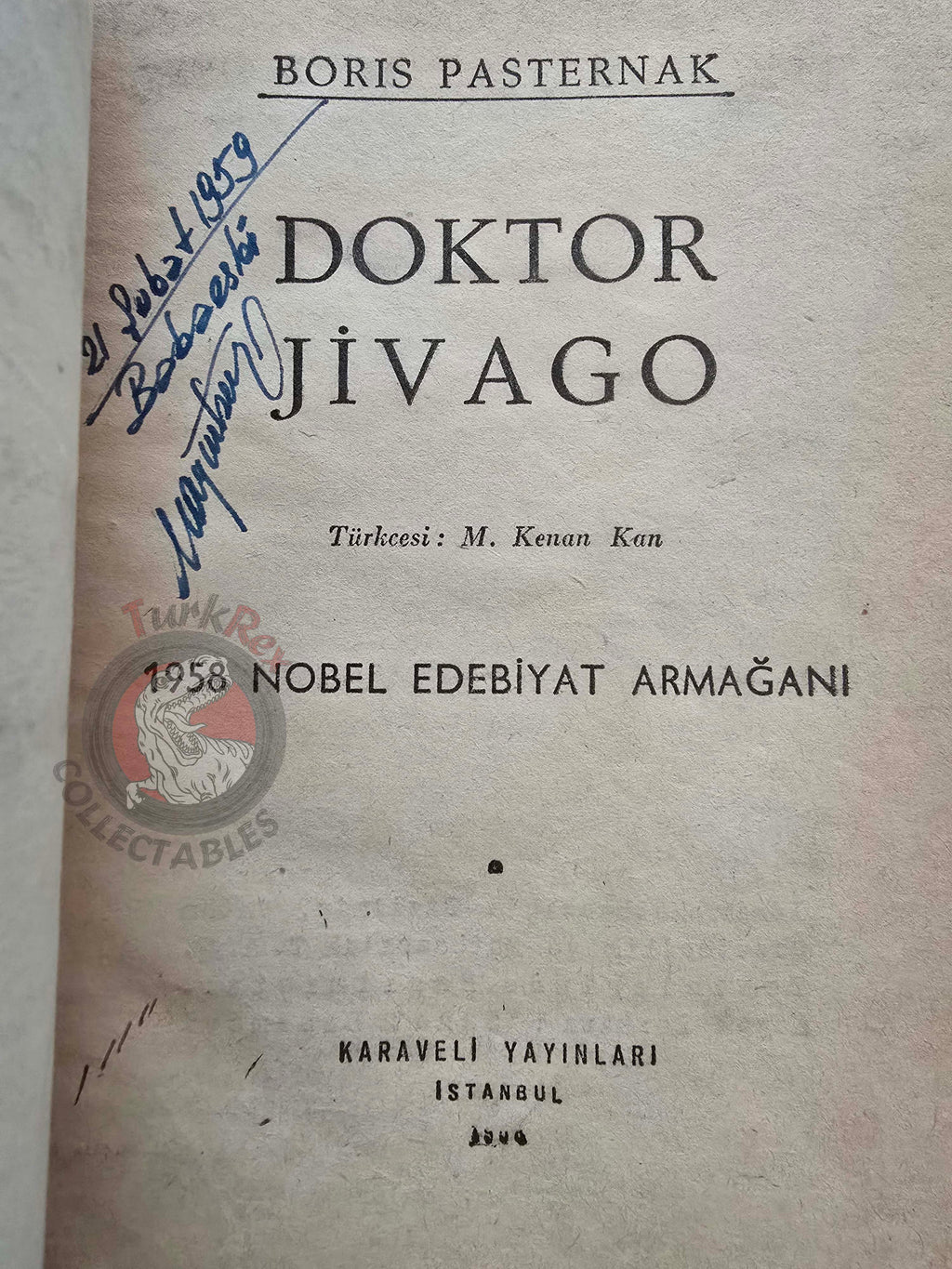 Boris Pasternak – Doctor Zhivago 1959 1st Turkish Book Turkey