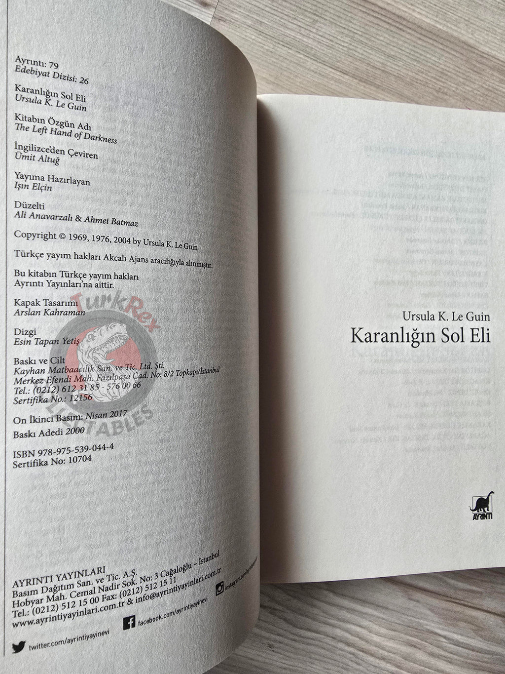 Ursula K. Le Guin – The Left Hand of Darkness 2017 Turkish Book Turkey
