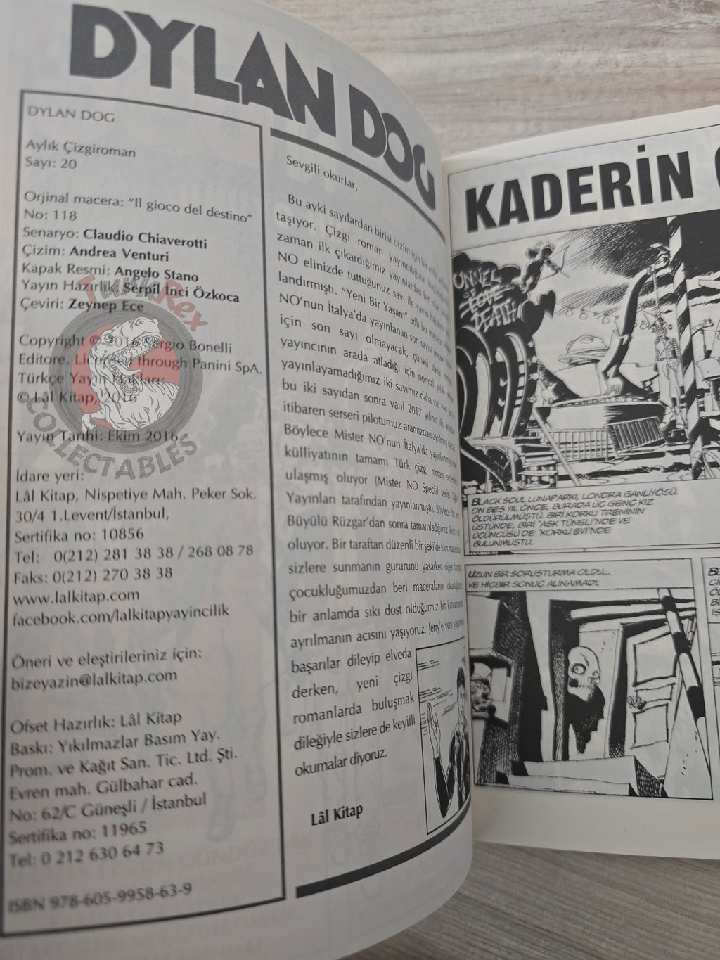 Dylan Dog #20 2016 Turkish Comic Turkey #118 Il gioco del destino