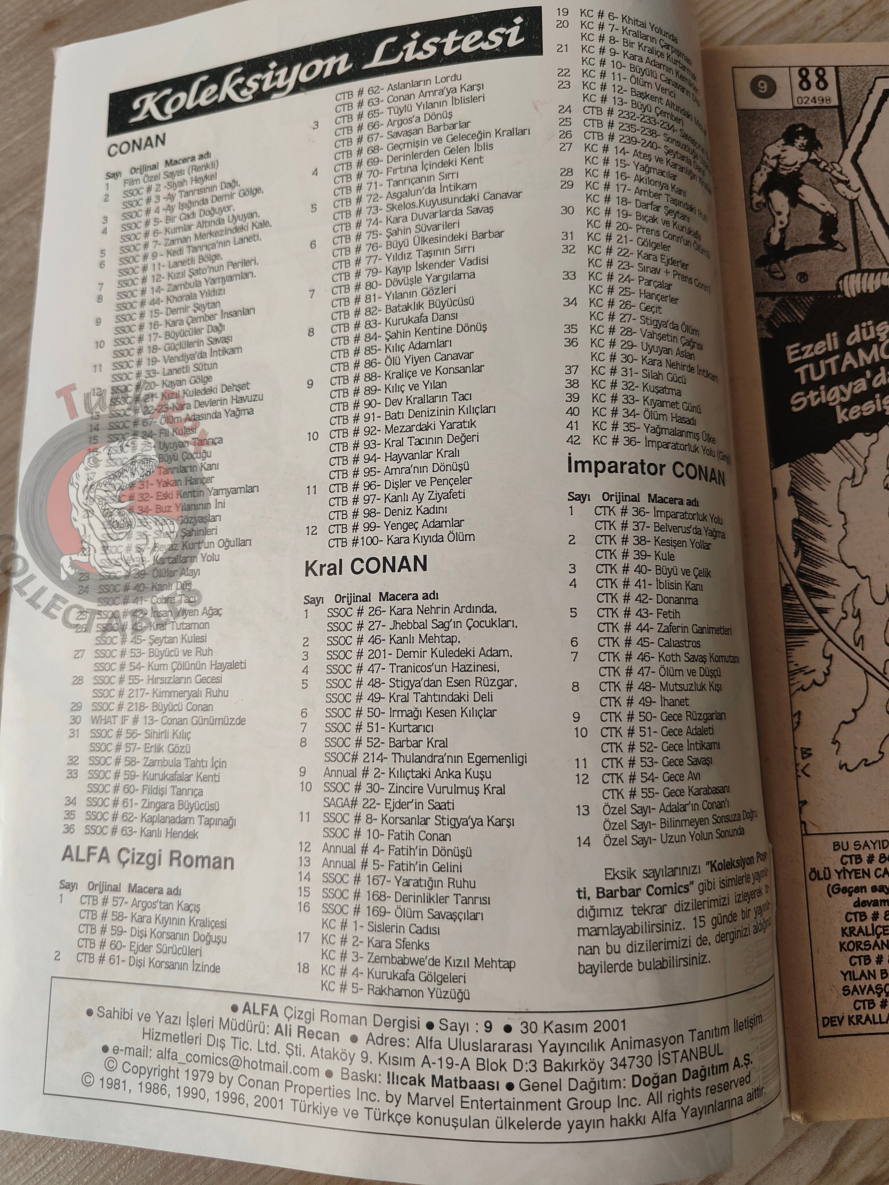 Conan The Barbarian #9 2001 Turkish Comic Turkey #88 #89 #90 #91
