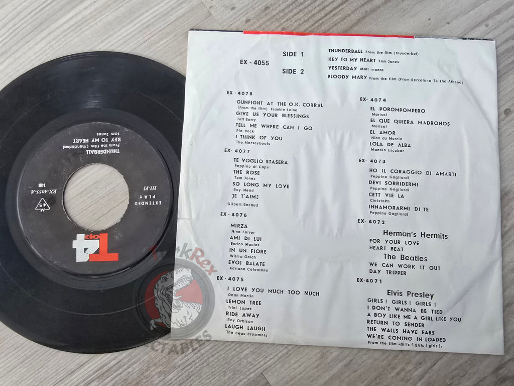 Thunderball James Bond OST / Tom Jones / Matt Monro 7" Iran Pressing Vinyl Iranian Edition 2