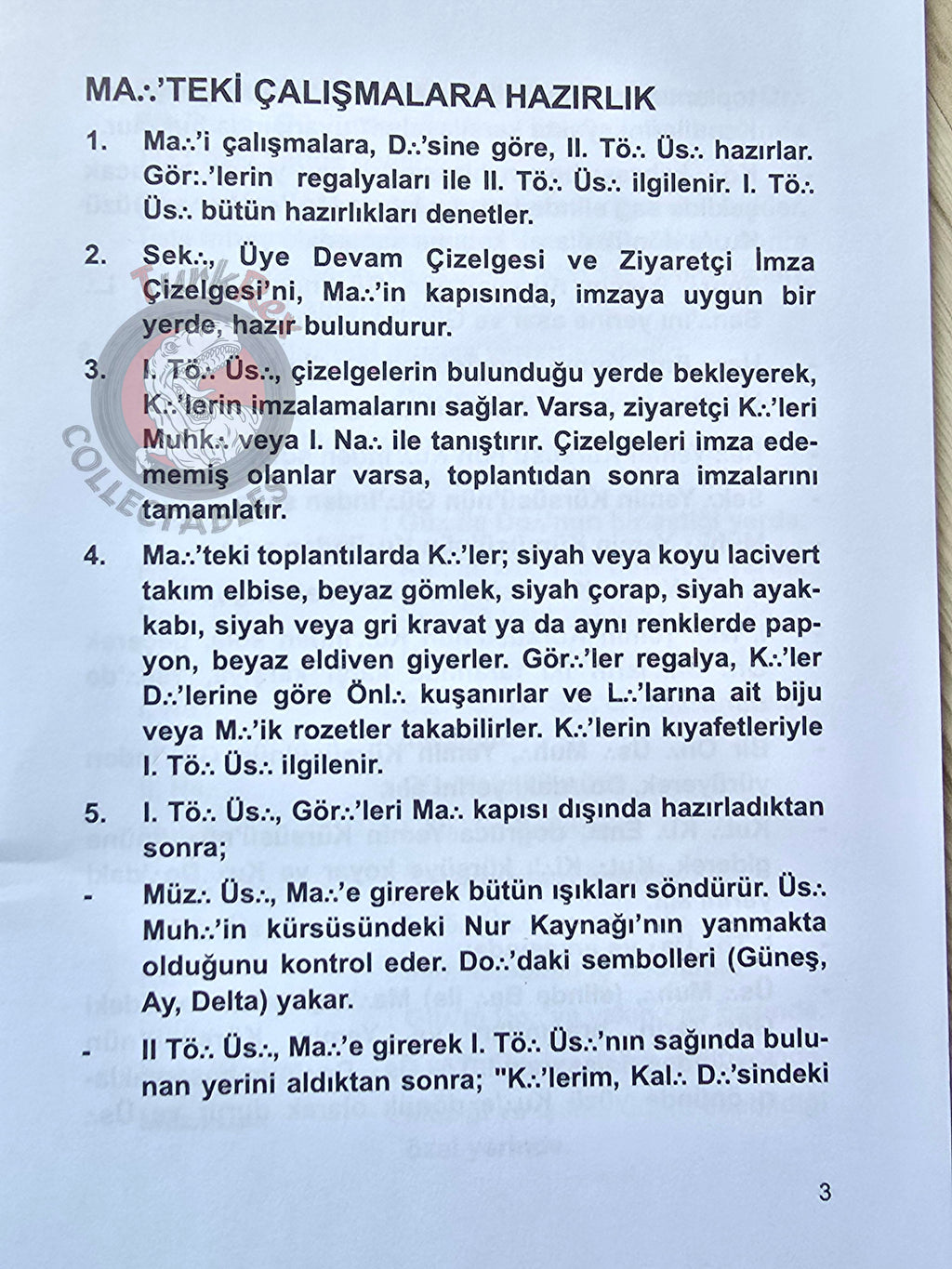 Turkish Freemasonry 2nd Degree Ritual Fellow Craft 2014 Booklet Masonic Masons of Turkey