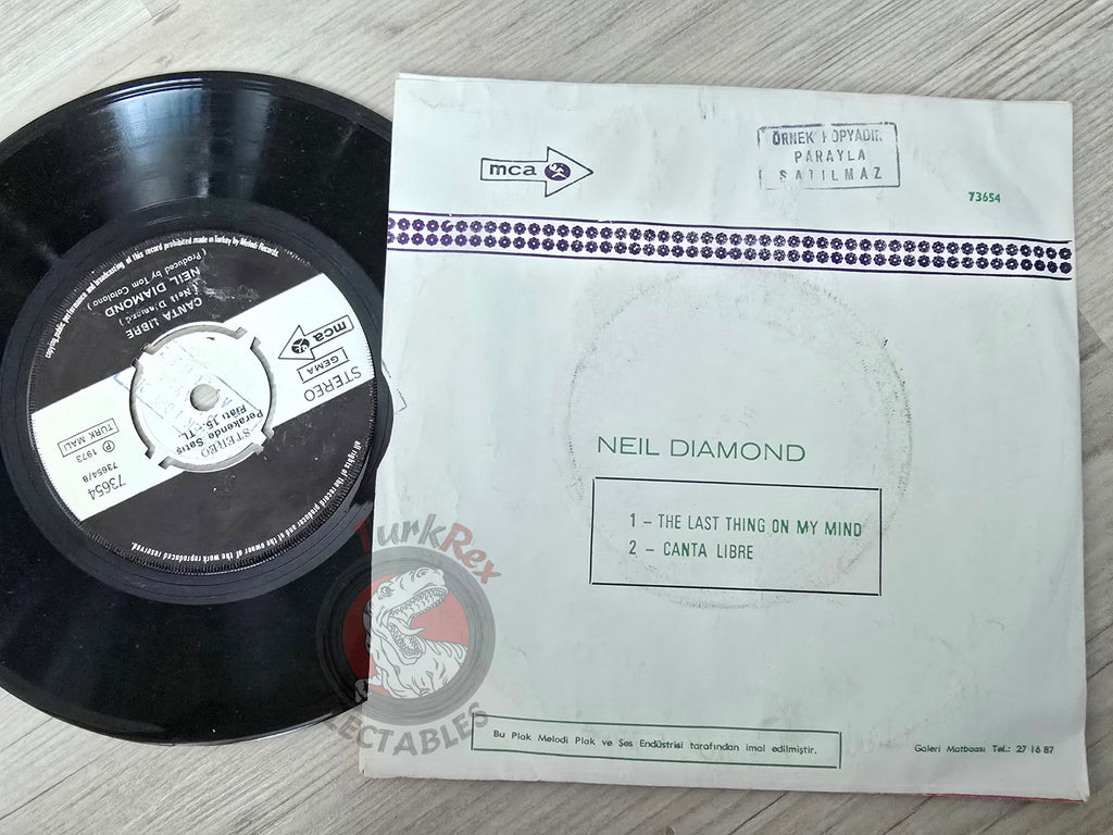 Neil Diamond – The Last Thing On My Mind 7" Promo Turkish Pressing Vinyl Turkey Edition