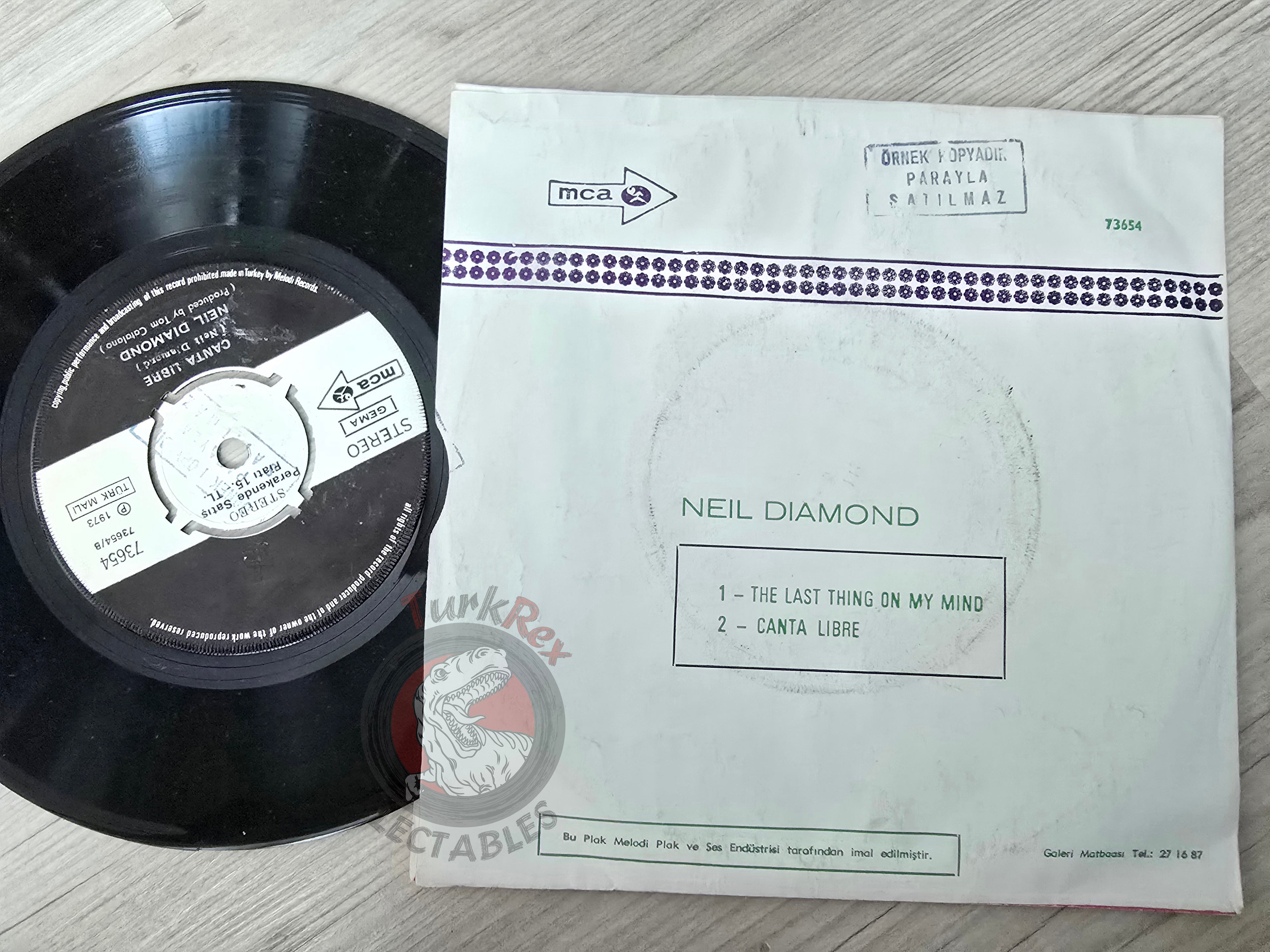 Neil Diamond – The Last Thing On My Mind 7" Promo Turkish Pressing Vinyl Turkey Edition
