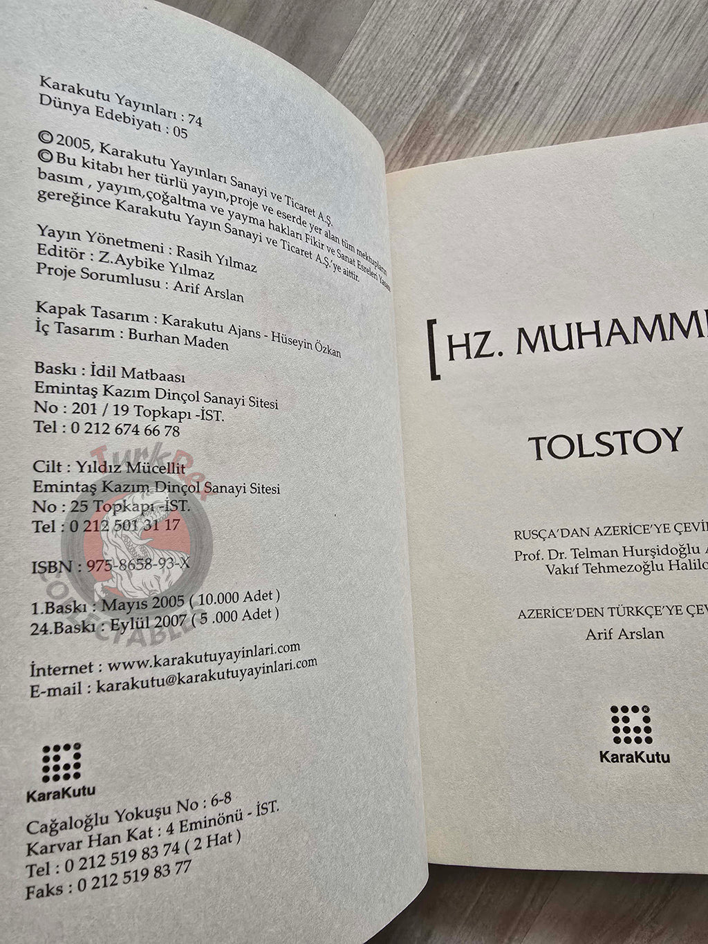 Leo Tolstoy – The Sayings of Muhammad 2007 Turkish Book Turkey