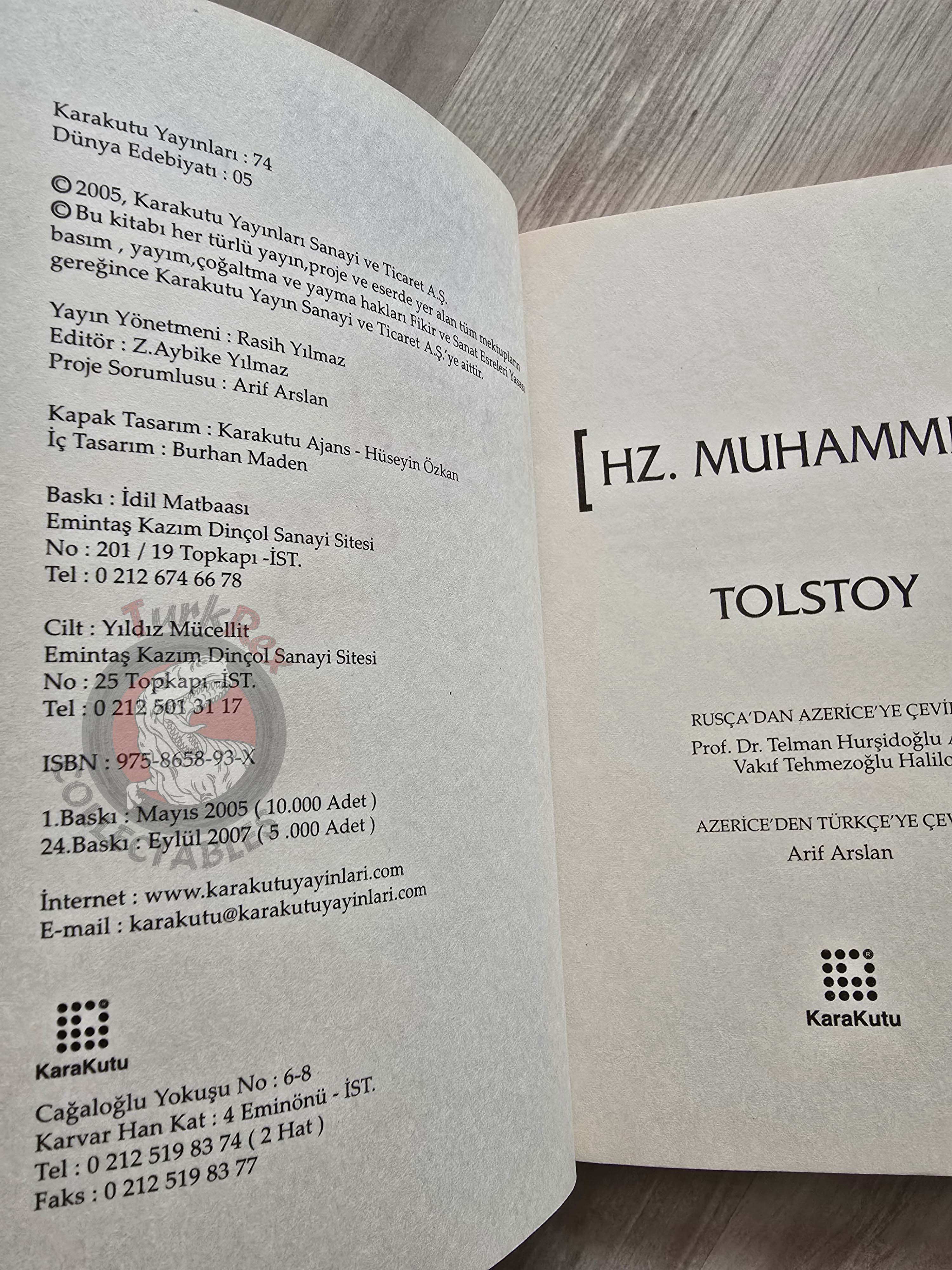 Leo Tolstoy – The Sayings of Muhammad 2007 Turkish Book Turkey