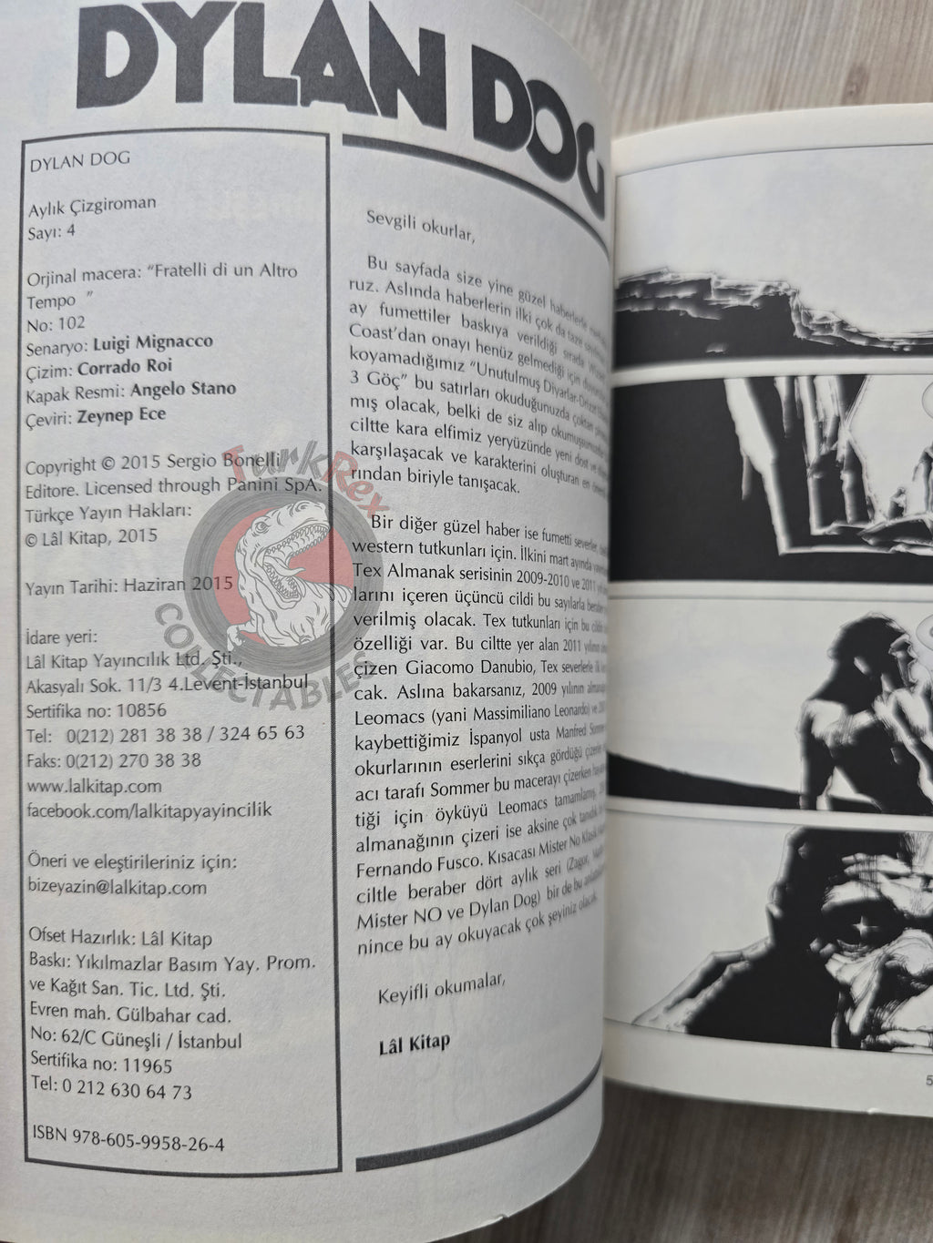 Dylan Dog #4 2015 Turkish Comic Turkey #102 Fratelli di un altro tempo