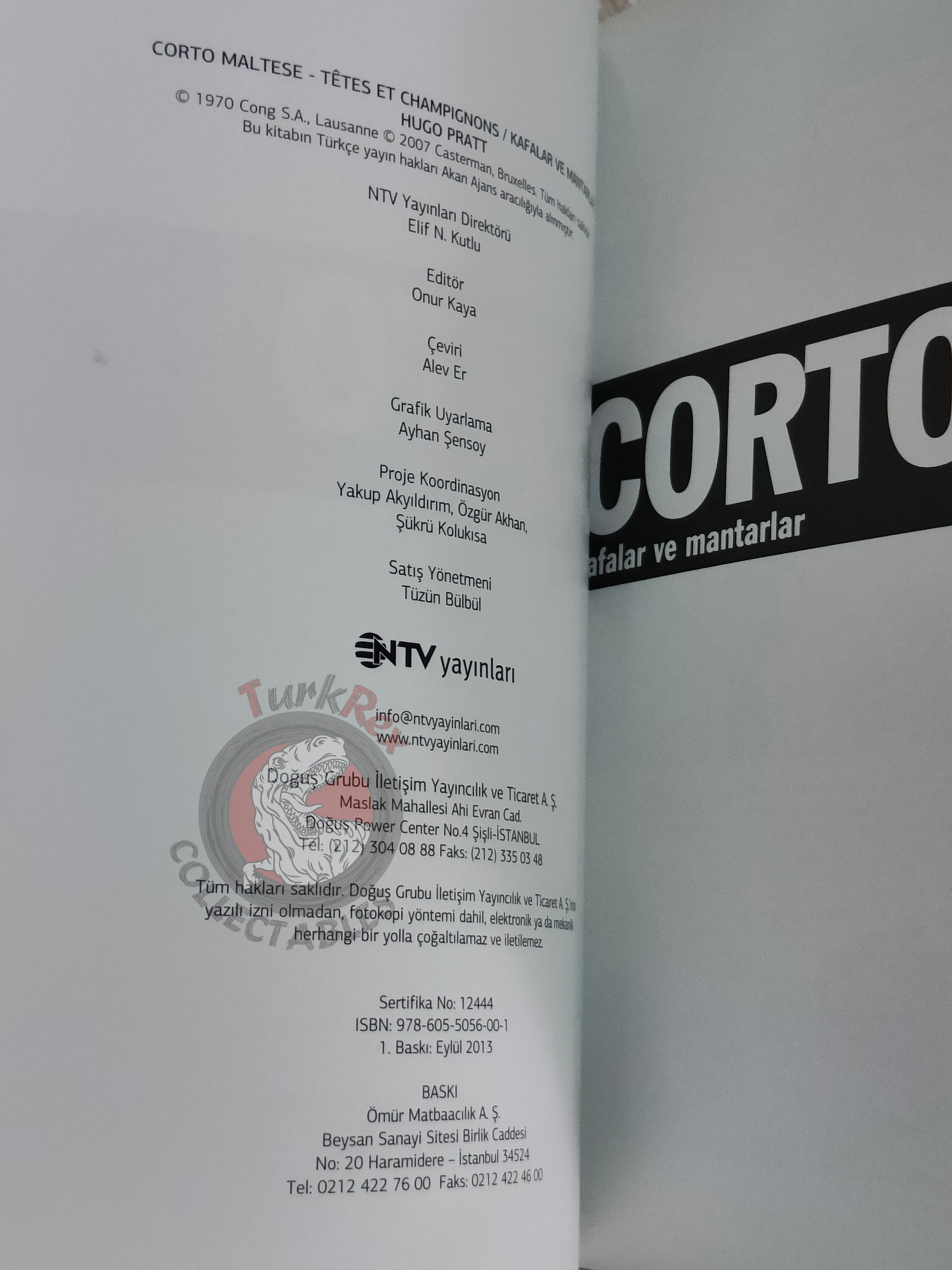 Corto Maltese –  Têtes et Champignons Turkish Comic Turkey