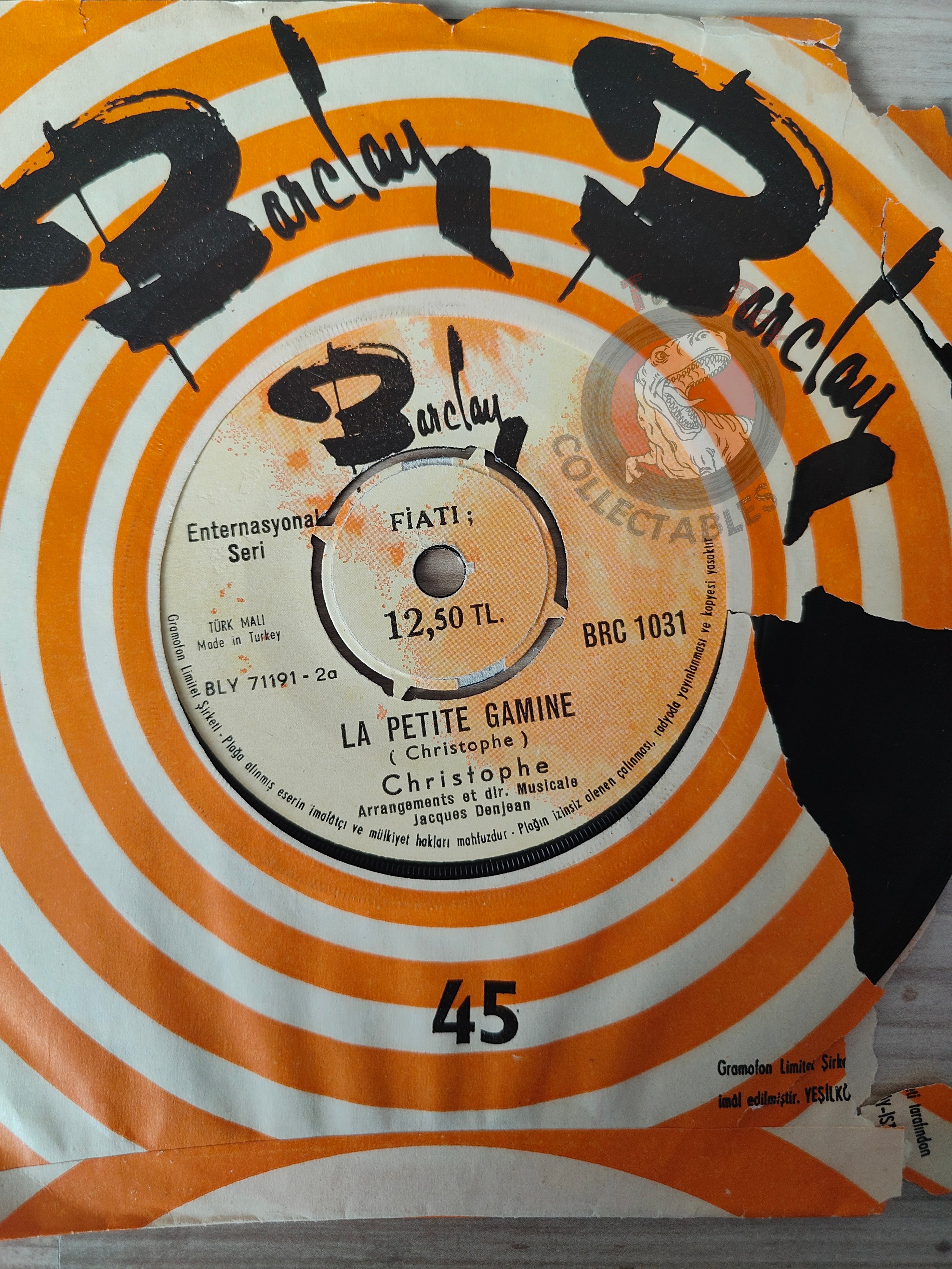 Christophe – La Petite Gamine 7" Turkish Pressing Vinyl Turkey Edition