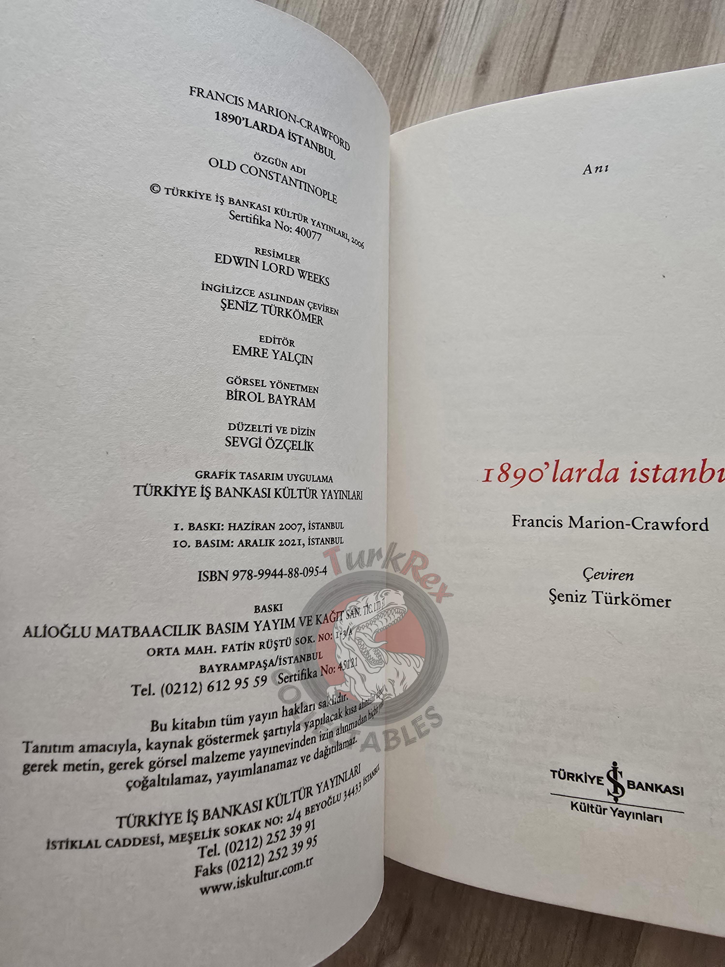 Francis Marion Crawford – Constantinople 2021 Turkish Book Turkey