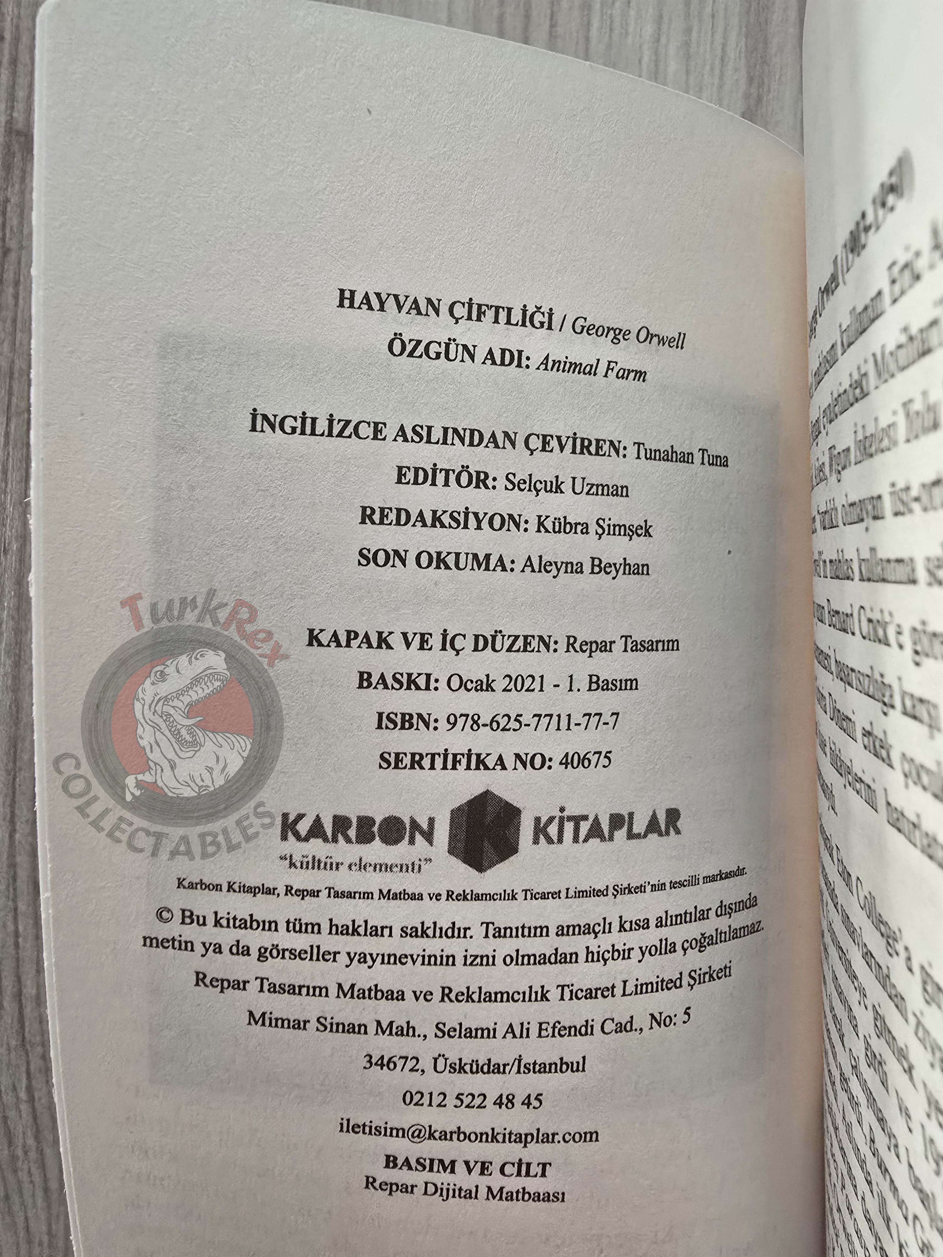 George Orwell – Animal Farm 2021 Turkish Book Turkey